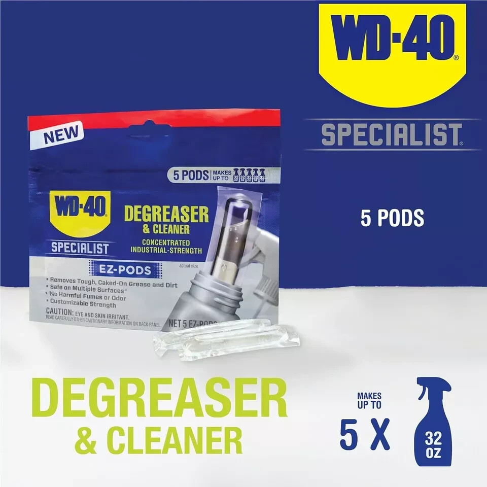 WD 40 Degreaser Cleaner EZ PODS Multi Surface Cleaning Pack of 5 028 Fl Oz