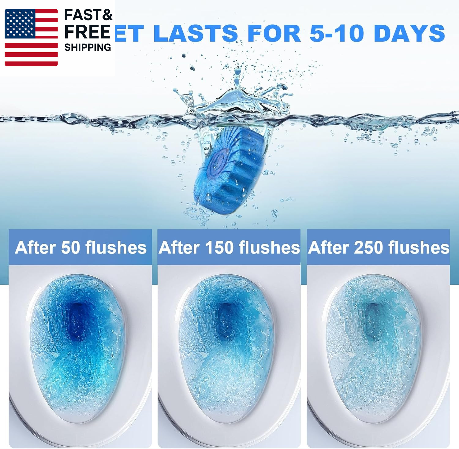 100 Pack Toilet Bowl Cleaner Tablets, Long-Lasting Bathroom Toilet Tank Cleaner