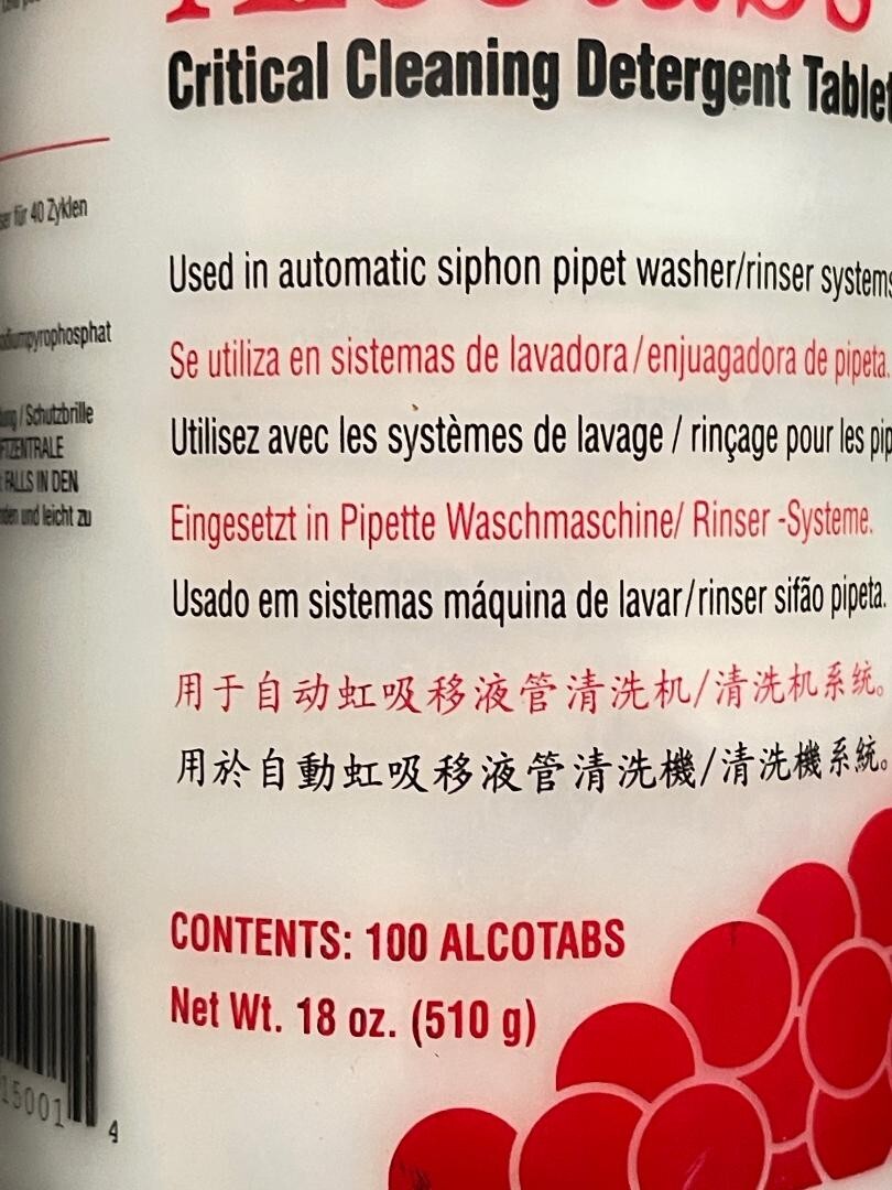 Alcotabs 1500-1 Critical Cleaning Detergent Tablets 100 Exp 04/20(B1)