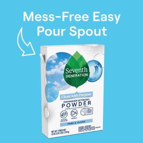 Seventh Generation Free & Clear Auto Dish Pwder 45oz Fragrance Dye Phosphate