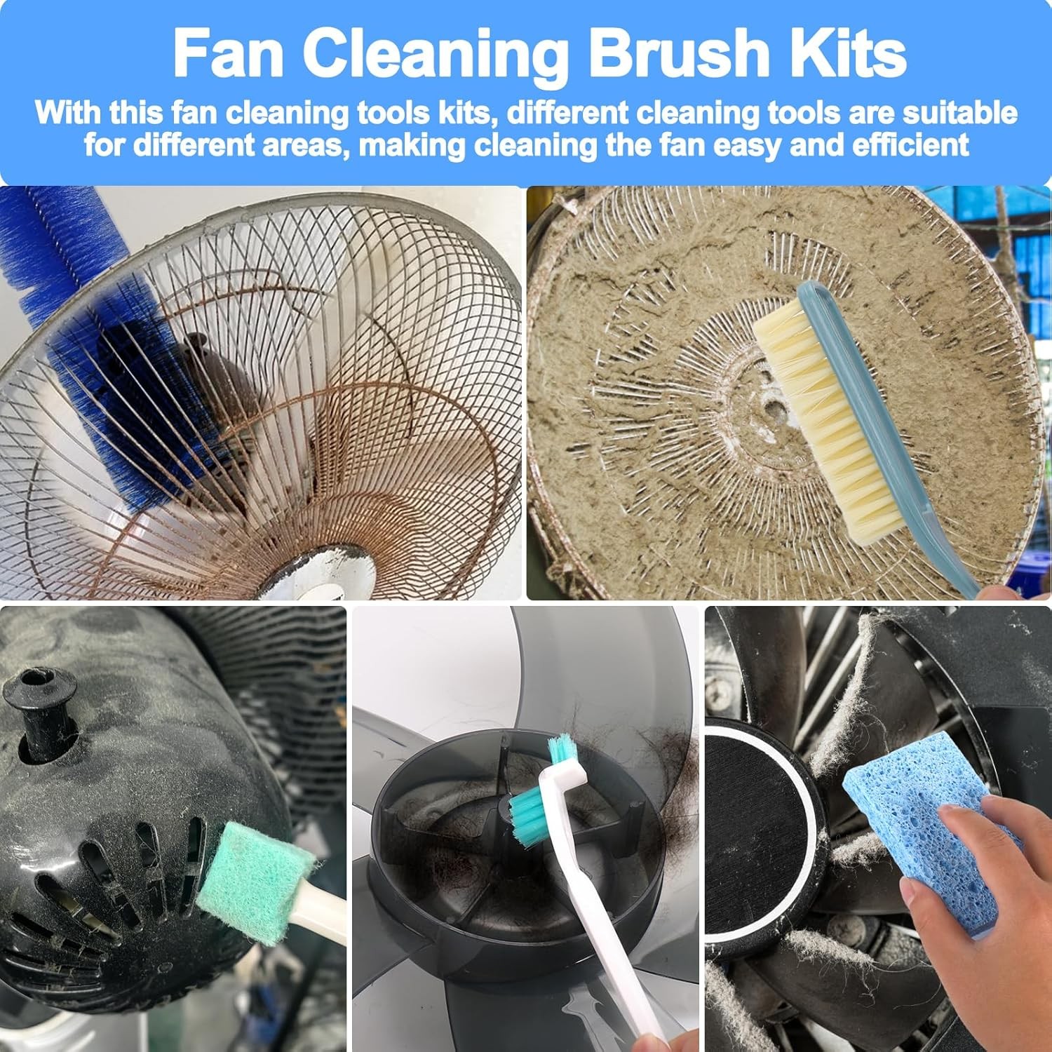 Fan Cleaning Brush Tools Set, 10 Pcs Fan Cleaner for Stand Color: Multicolor1