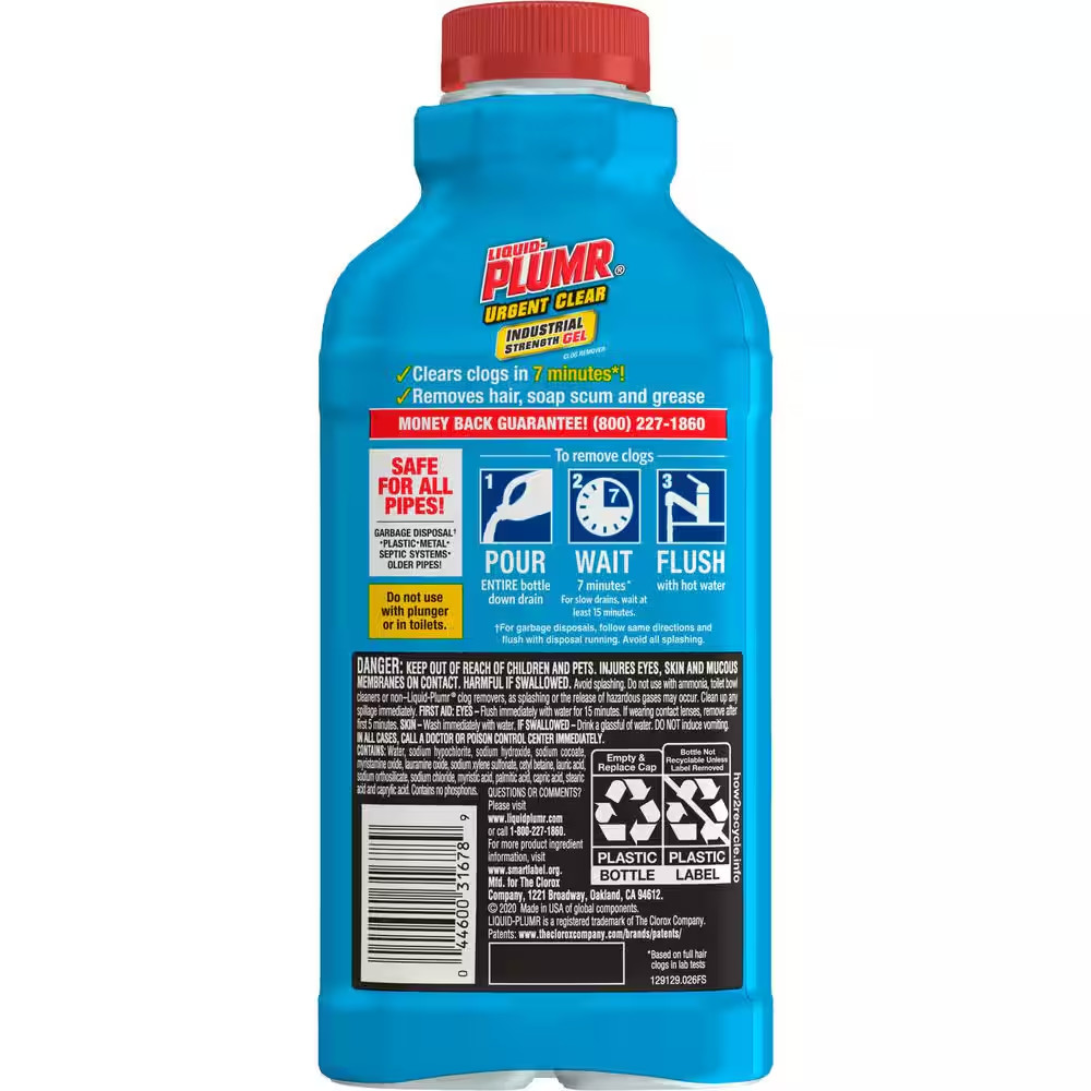17 Oz. Industrial Strength Urgent Clear Clog Remover and Drain Cleaner