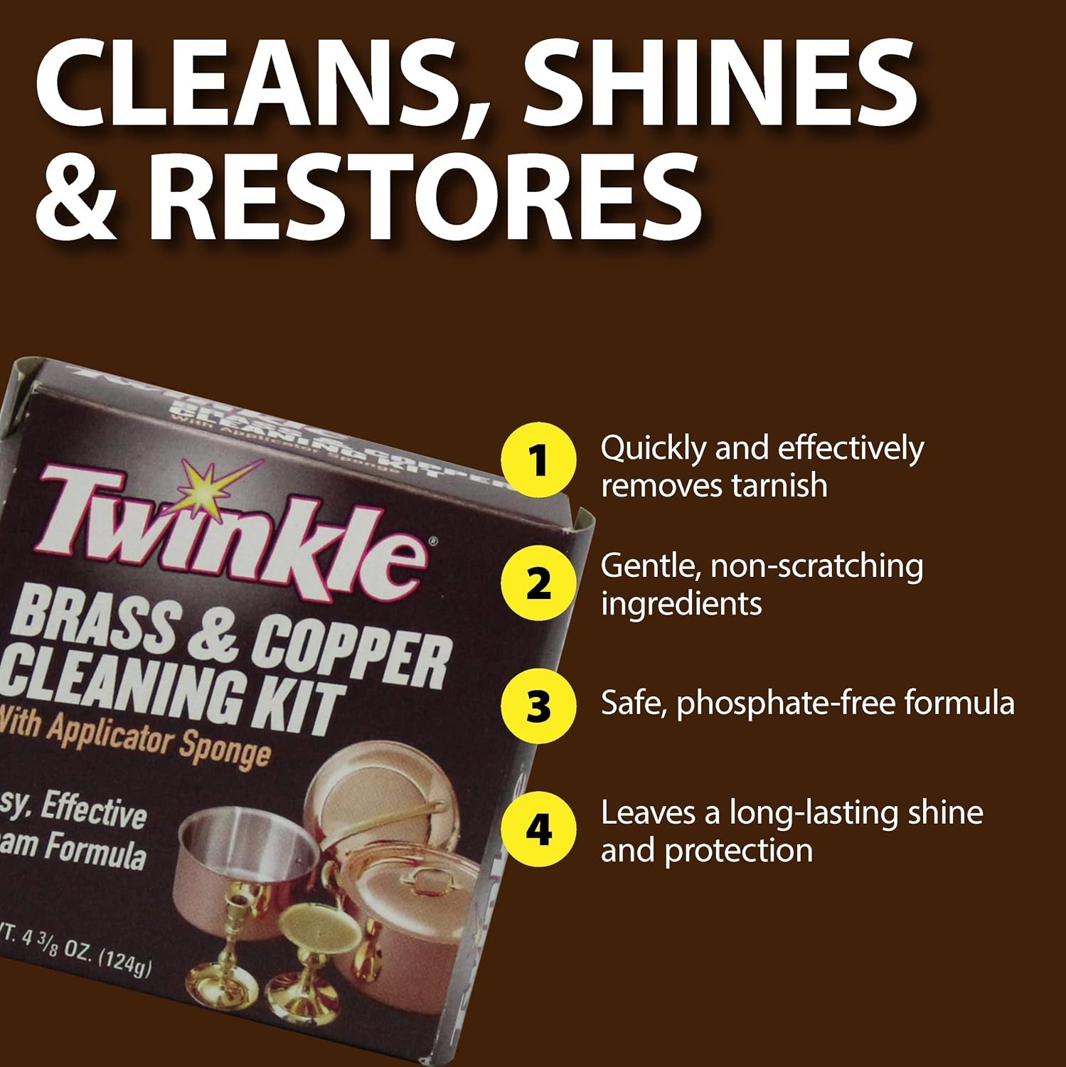 Brass & Copper Cleaning Kit – Gentle Anti-Tarnish Cream/Easy To Apply/Phospho…