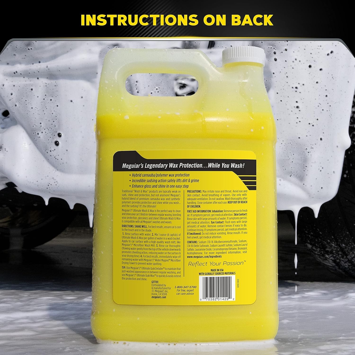 Meguiar’s Ultimate Wash & Wax Car Wash Soap 1 Gallon pH Balanced Formula