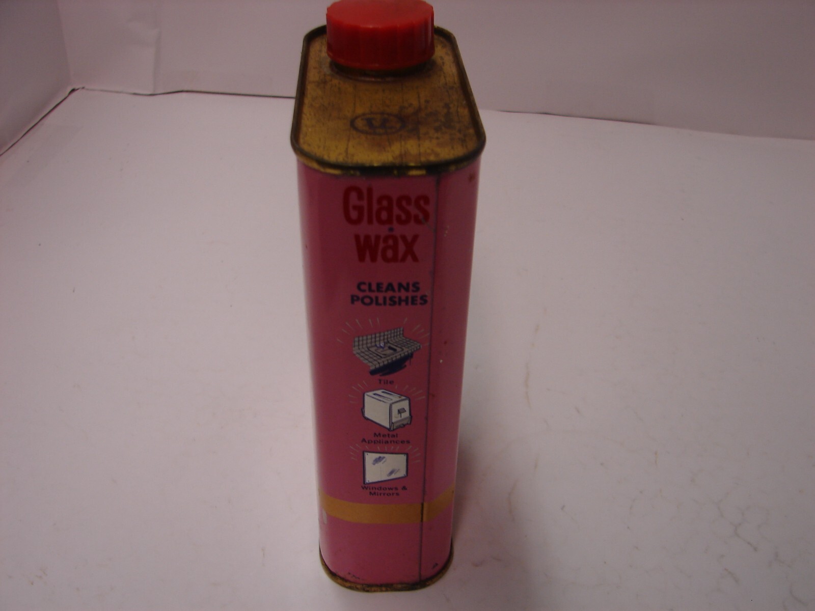 Vintage Gold Seal Glass Wax Metal Can One Pint Tin Mostly Full Metal Cleaner