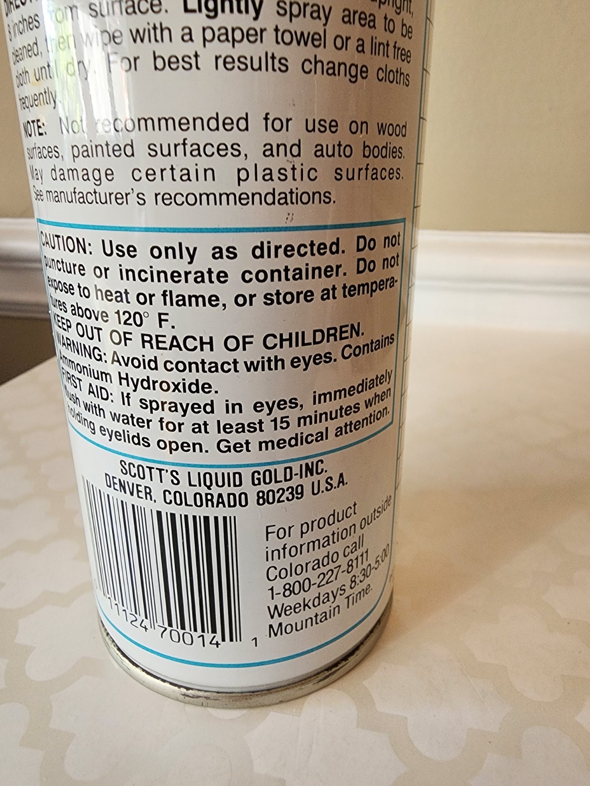 VTG Scott’s Liquid Gold Aerosol Glass Cleaner Blue Can 14OZ Foam Non-streak