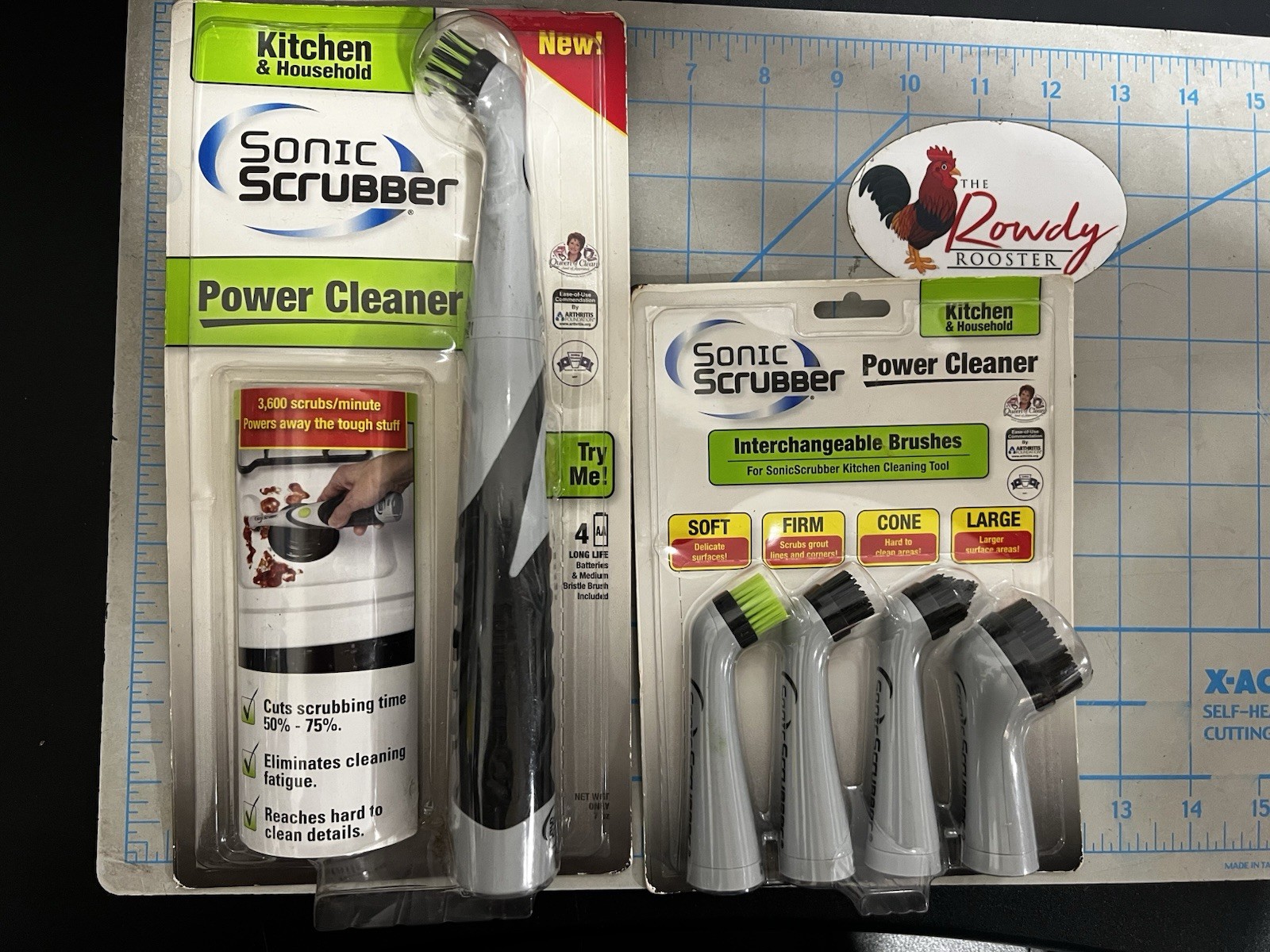 Sonic Scrubber Kitchen & Household Power Cleaner & 4 Brush Head Pack – New