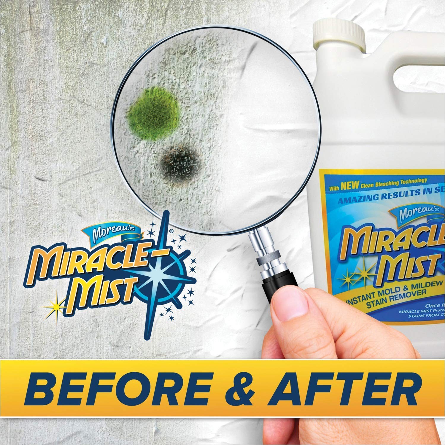 MiracleMist MMIC-4 Instant Mold and Mildew Stain Remover (32-Ounce Spray Bottle)