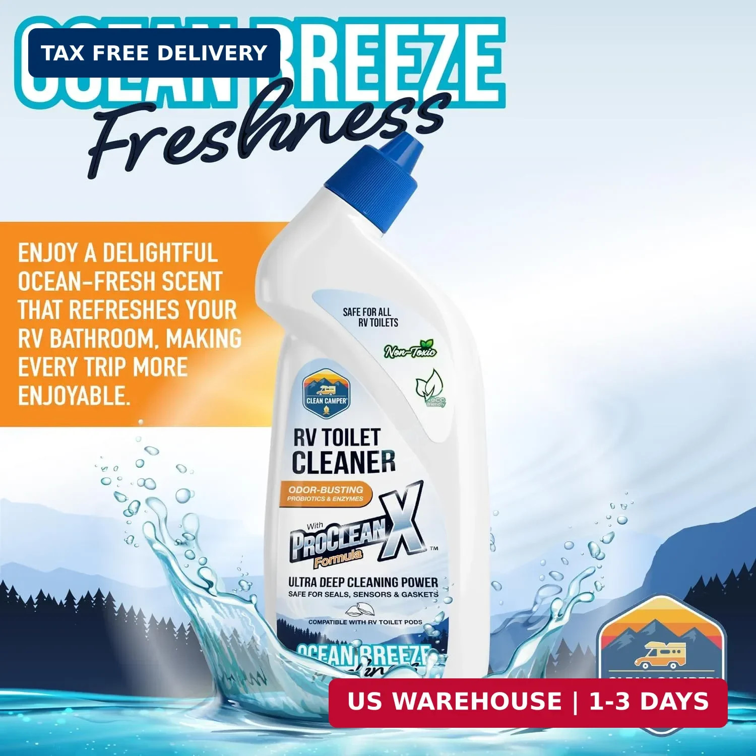 Clean Camper RV Toilet Bowl Cleaner ProClean X™ Formula | Enzyme & Probiotic Pow