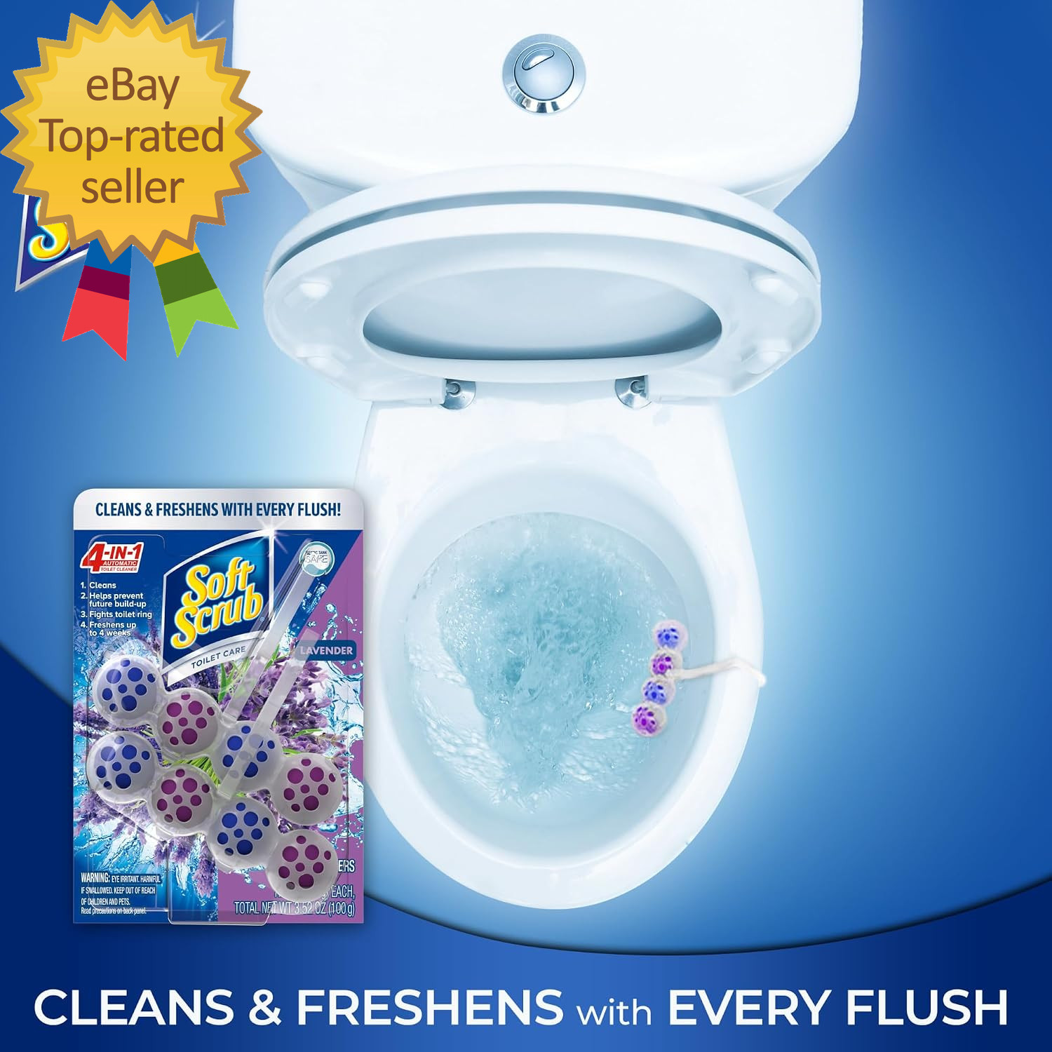 4-In-1 Rim Hanger Toilet Bowl Cleaner Lavender 2 Count in unique style