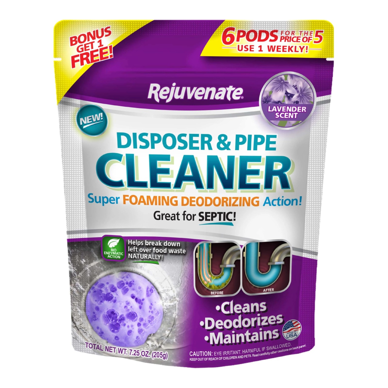 Garbage Disposal and Drain Pipe Cleaner Powerful Foaming Action and Removes Garb