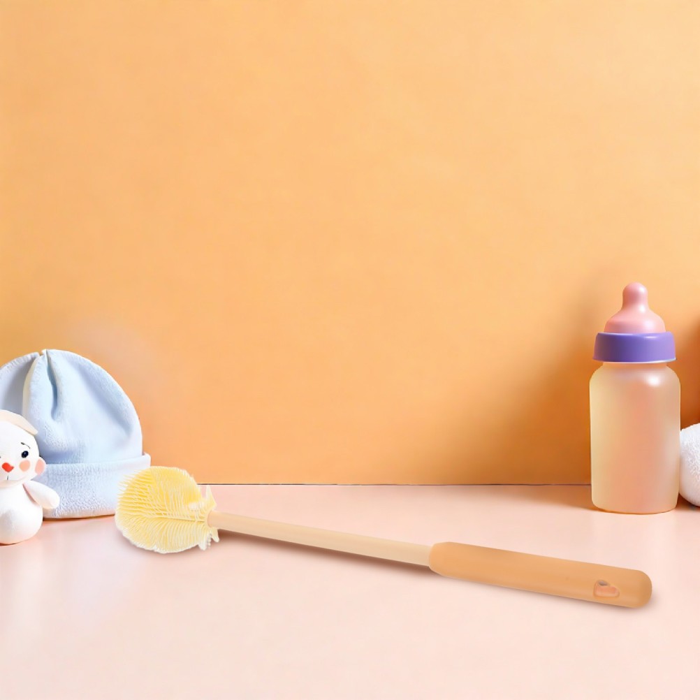 2Pcs Reusable Silicone Baby Bottle Cleaner Long Handle Brush for Home Use