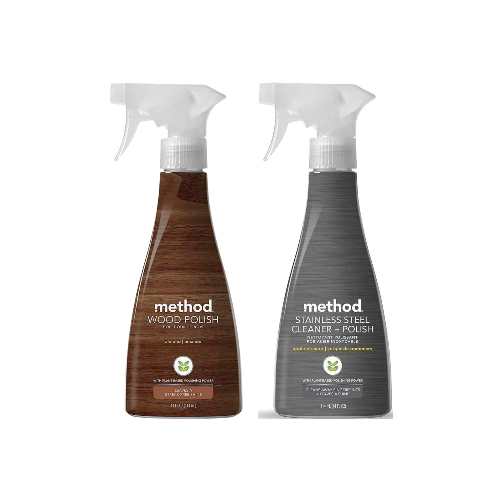 Stainless Steel Cleaner & Polish + Wood Polish Bundle – 14 oz Each, 2 Pack