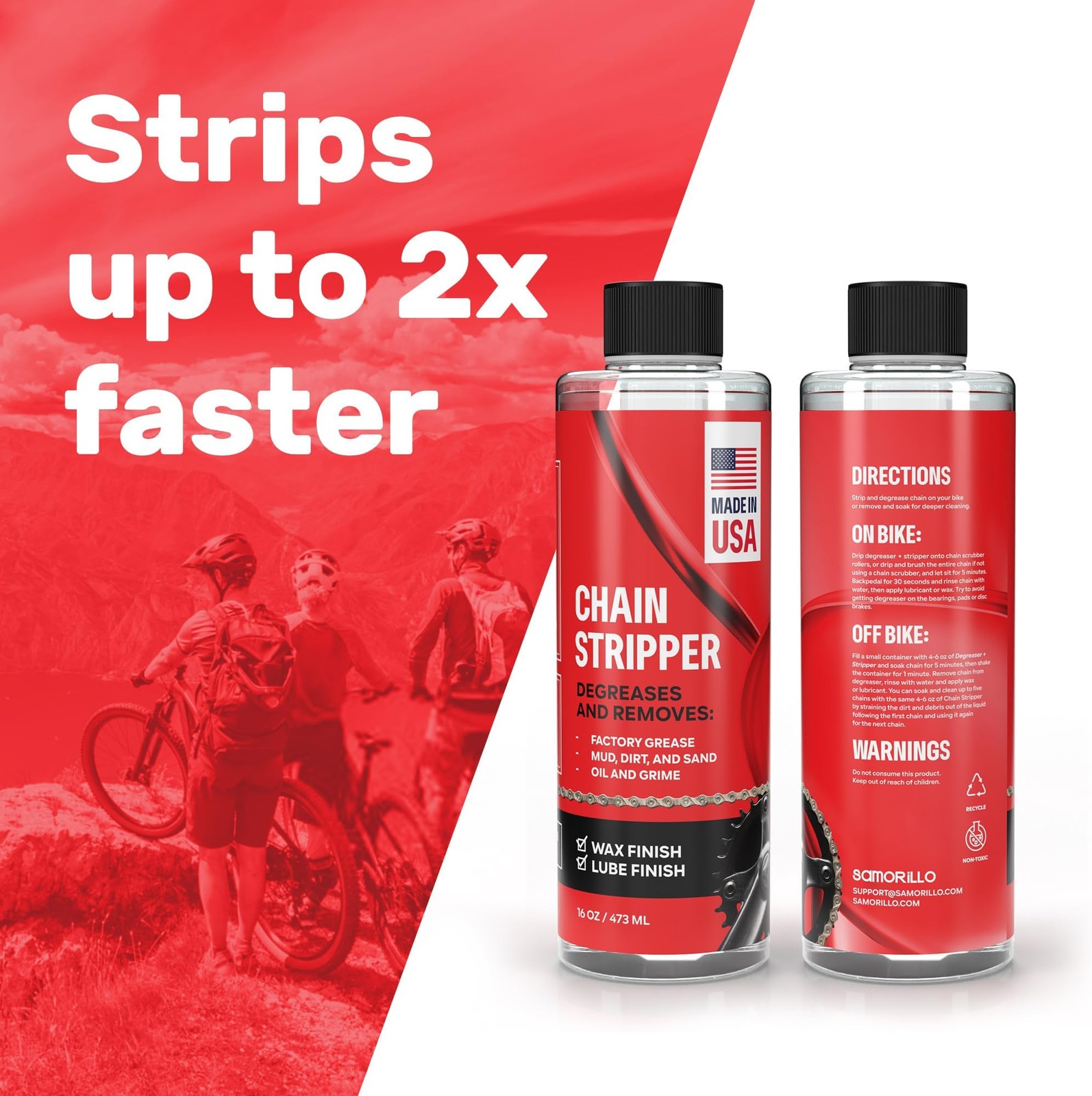 Professional Bike Chain Stripper + Degreaser – 16oz Chain Cleaner & Wax Prep,…