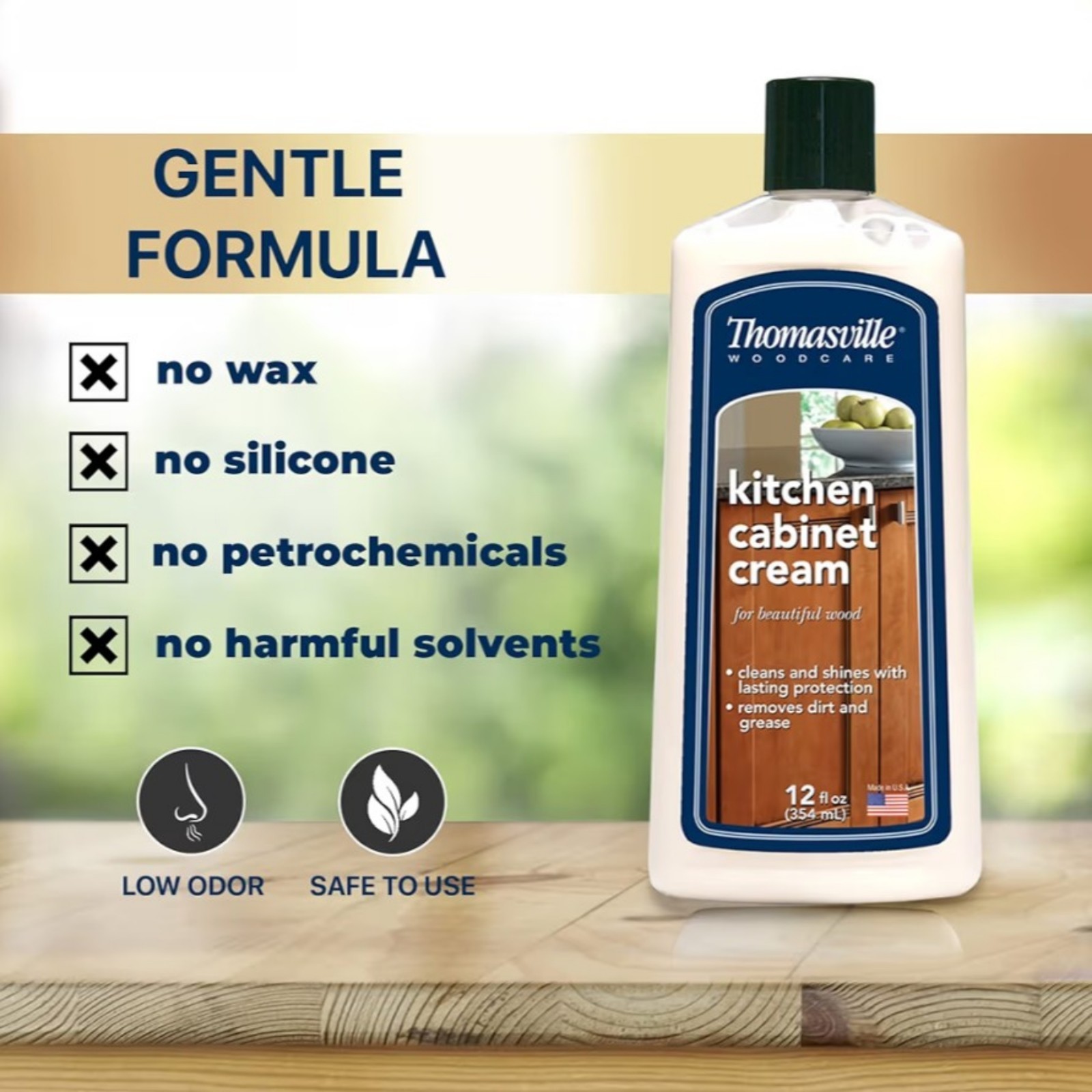 Thomasville Kitchen Cabinet Cream Wood Cleaner Polish Protect 12oz 2 Pack