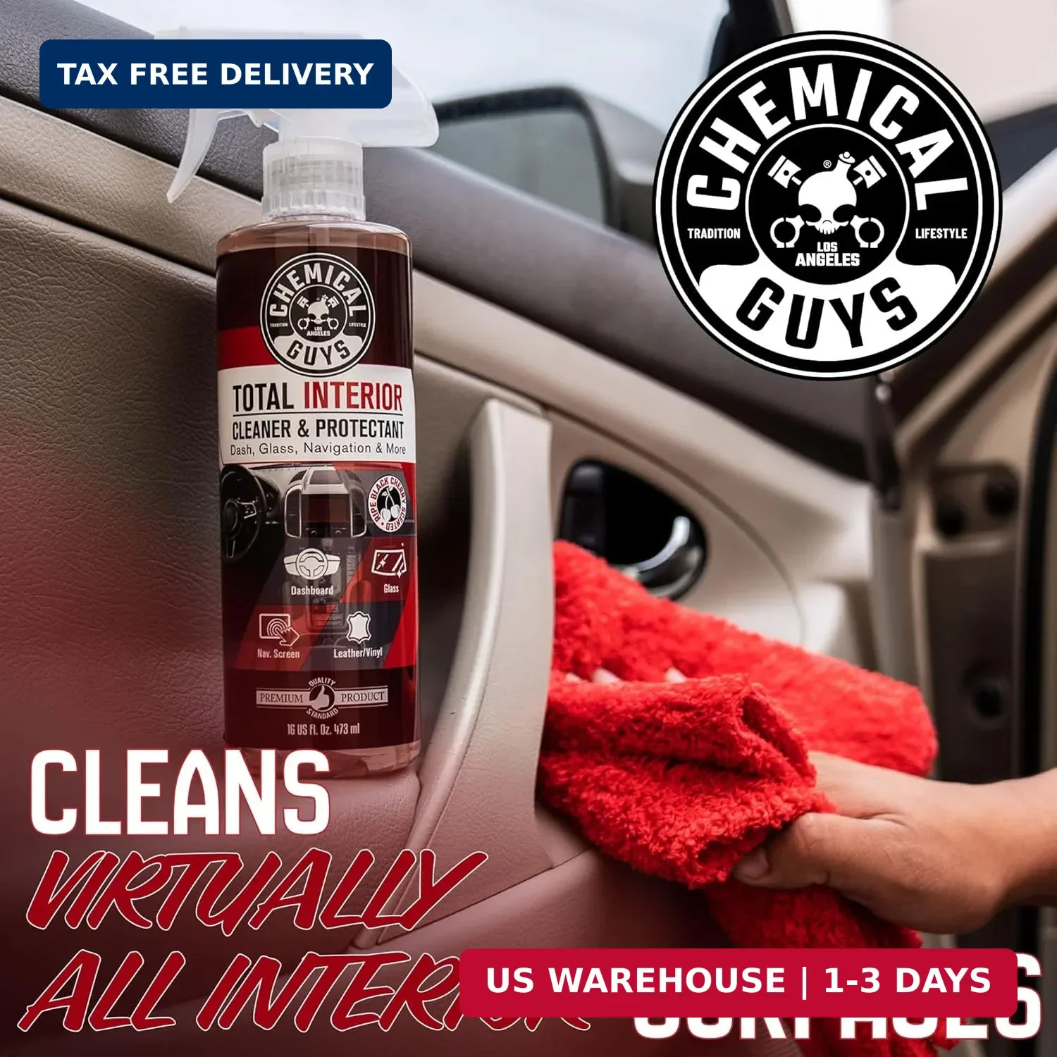 Chemical Guys Total Interior Cleaner & Protectant 2 Pack 16 oz Each Black Cherry