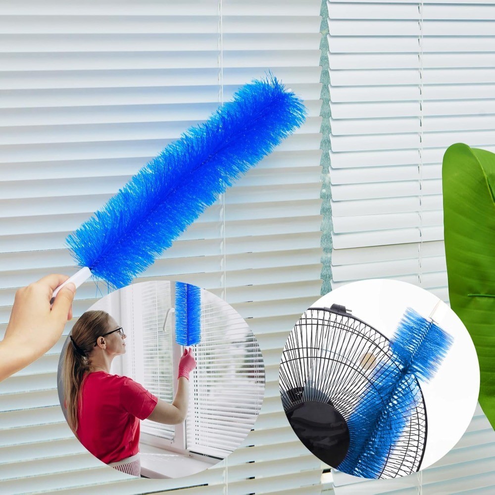 Fan Cleaning Brush with Microfiber Duster for Ceiling Fans Vents and Curtains 2