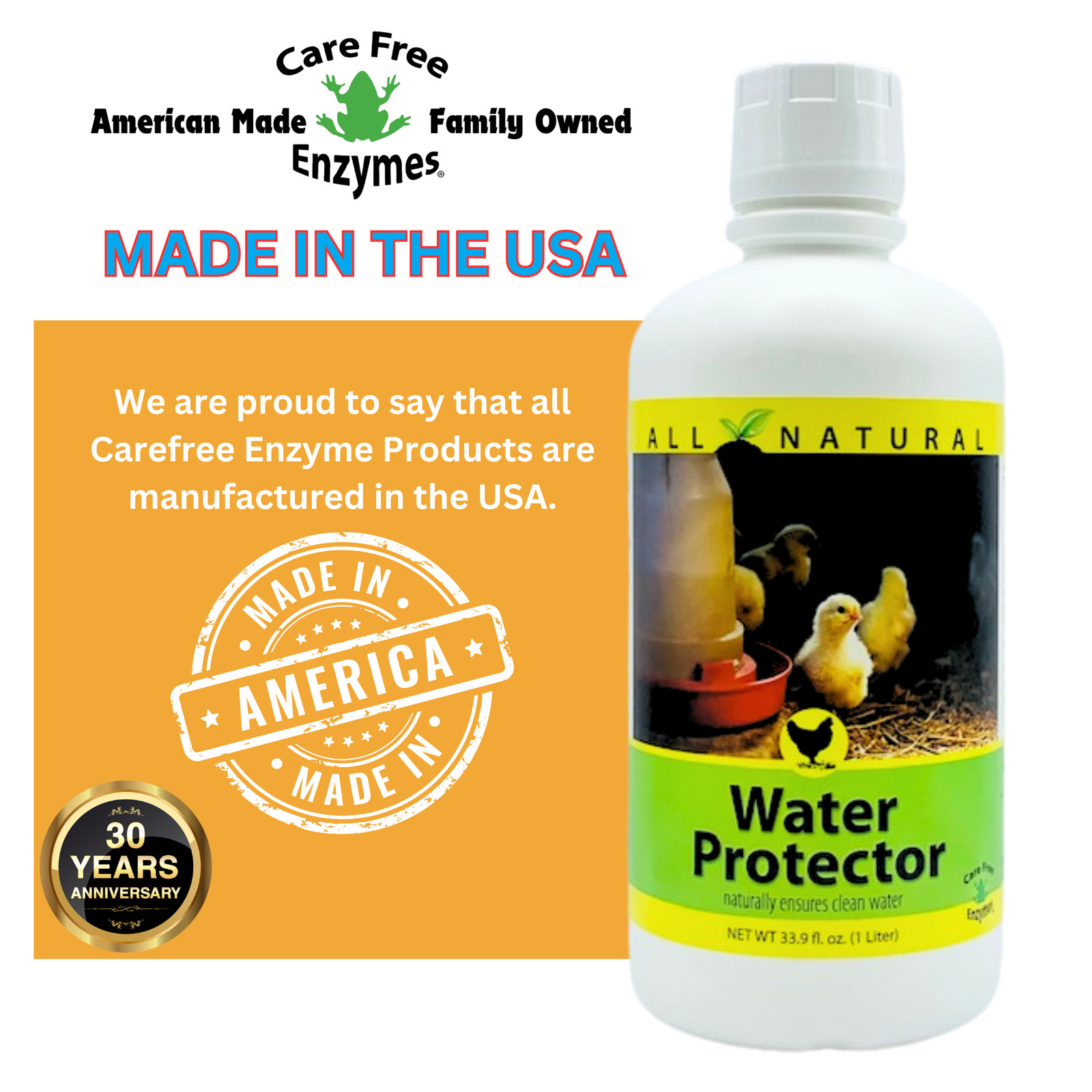 Natural Poultry Water Protector | Keeps Drinkers Clean & Slime-Free | 16 oz, 33.