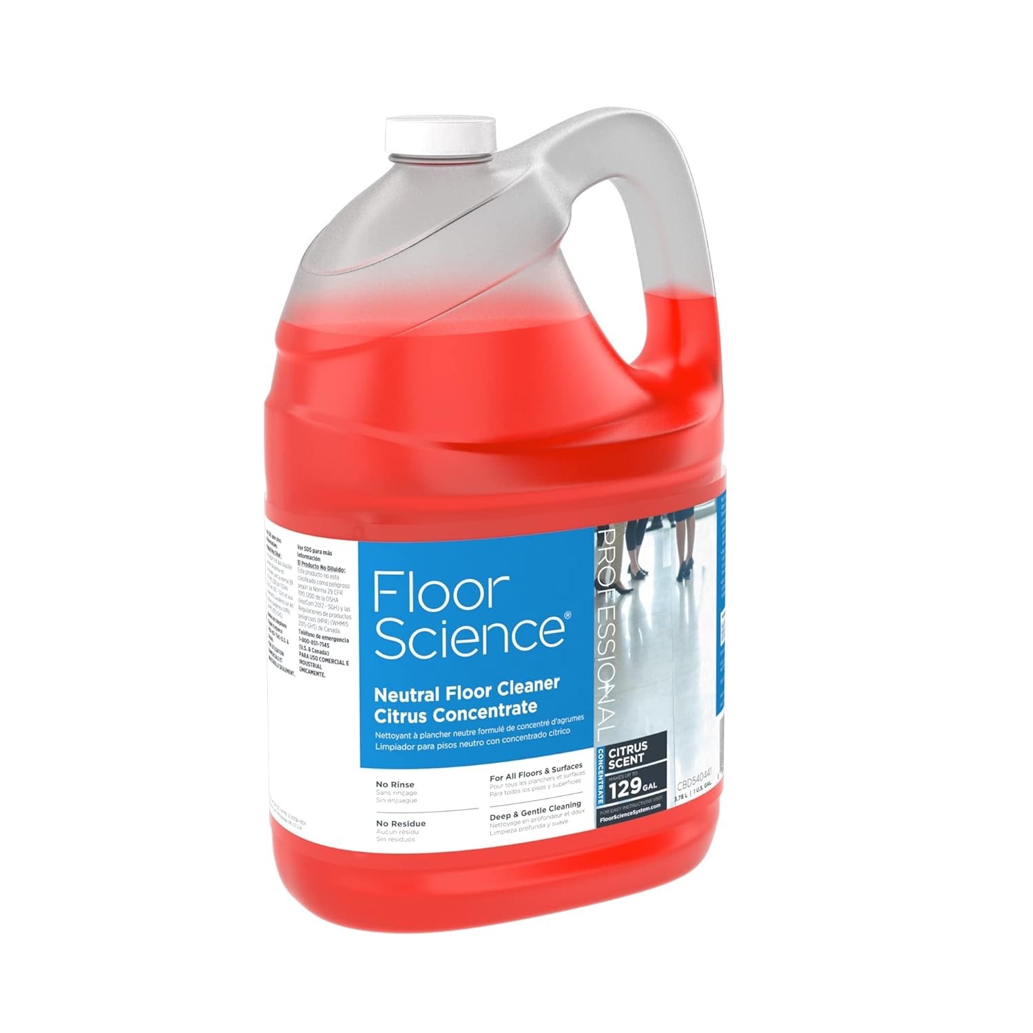 Professional Neutral Floor Cleaner Concentrate – 1 Gallon, 4 Pack, Citrus Scent