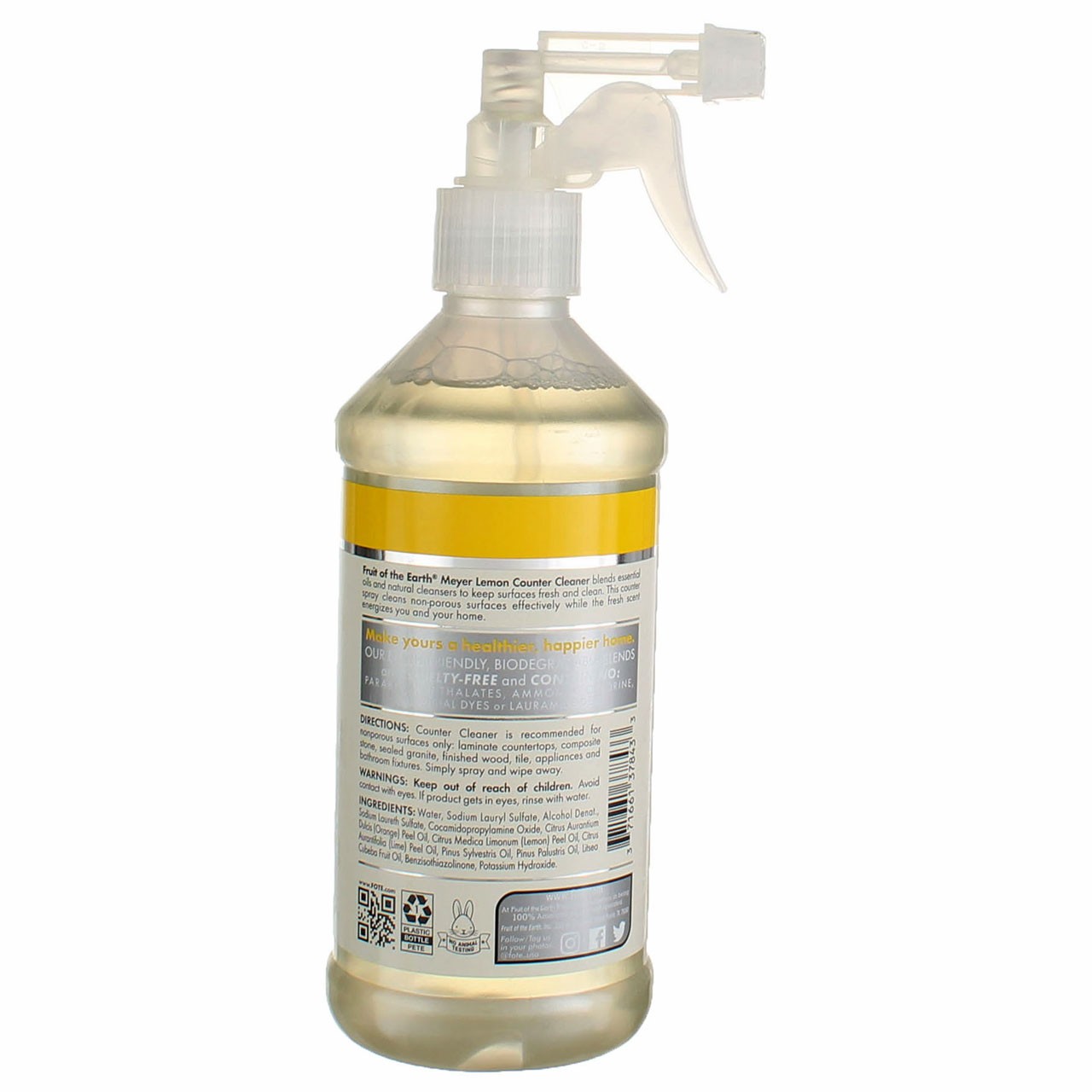 Fruit Of The Earth Meyer Lemon Counter Cleaner, Lemon, 16 fl oz