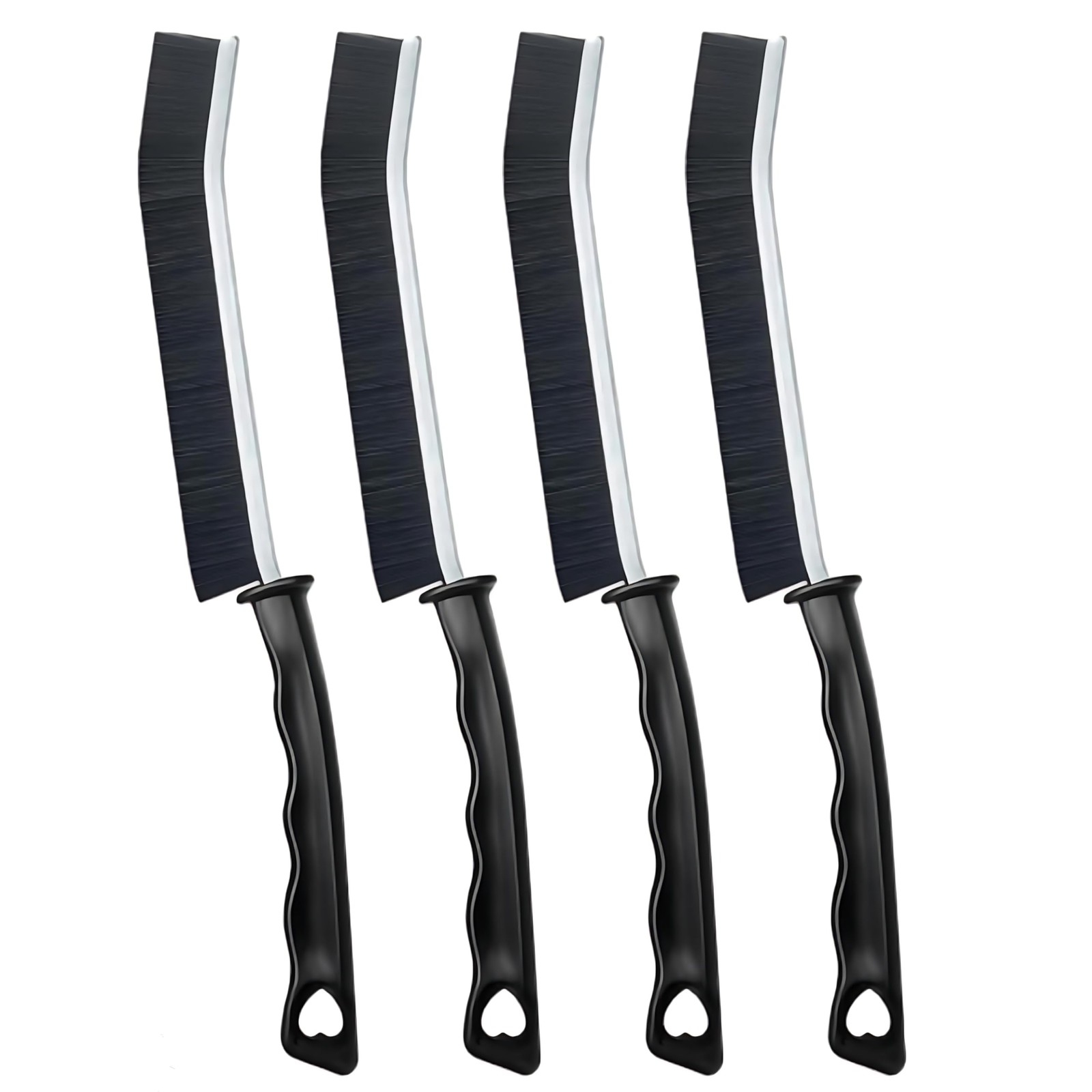 4 Pack Crevice Cleaning Brushes Hard Bristled Grout Brush Tool | Small Spaces