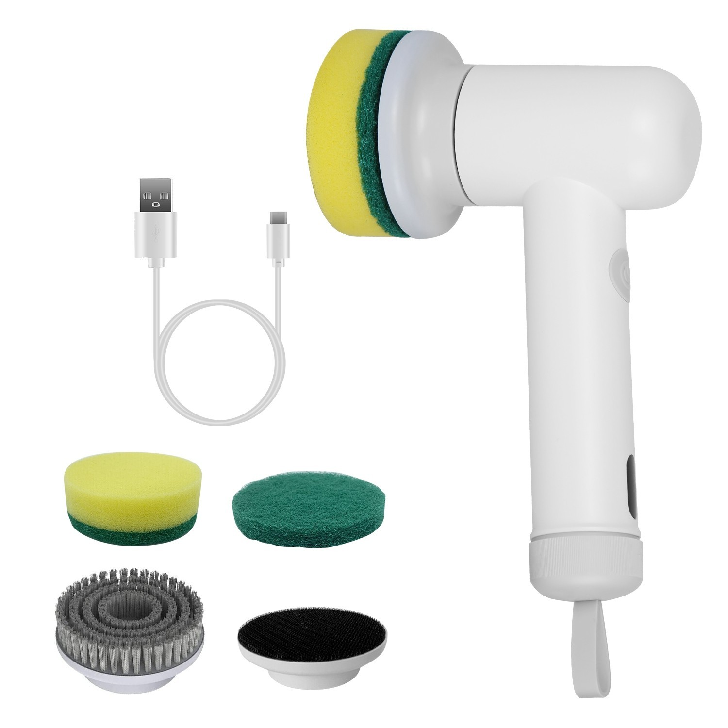Electric Spin Scrubber Cordless Cleaning Brush 4 Heads Rechargeable IPX6 Kit