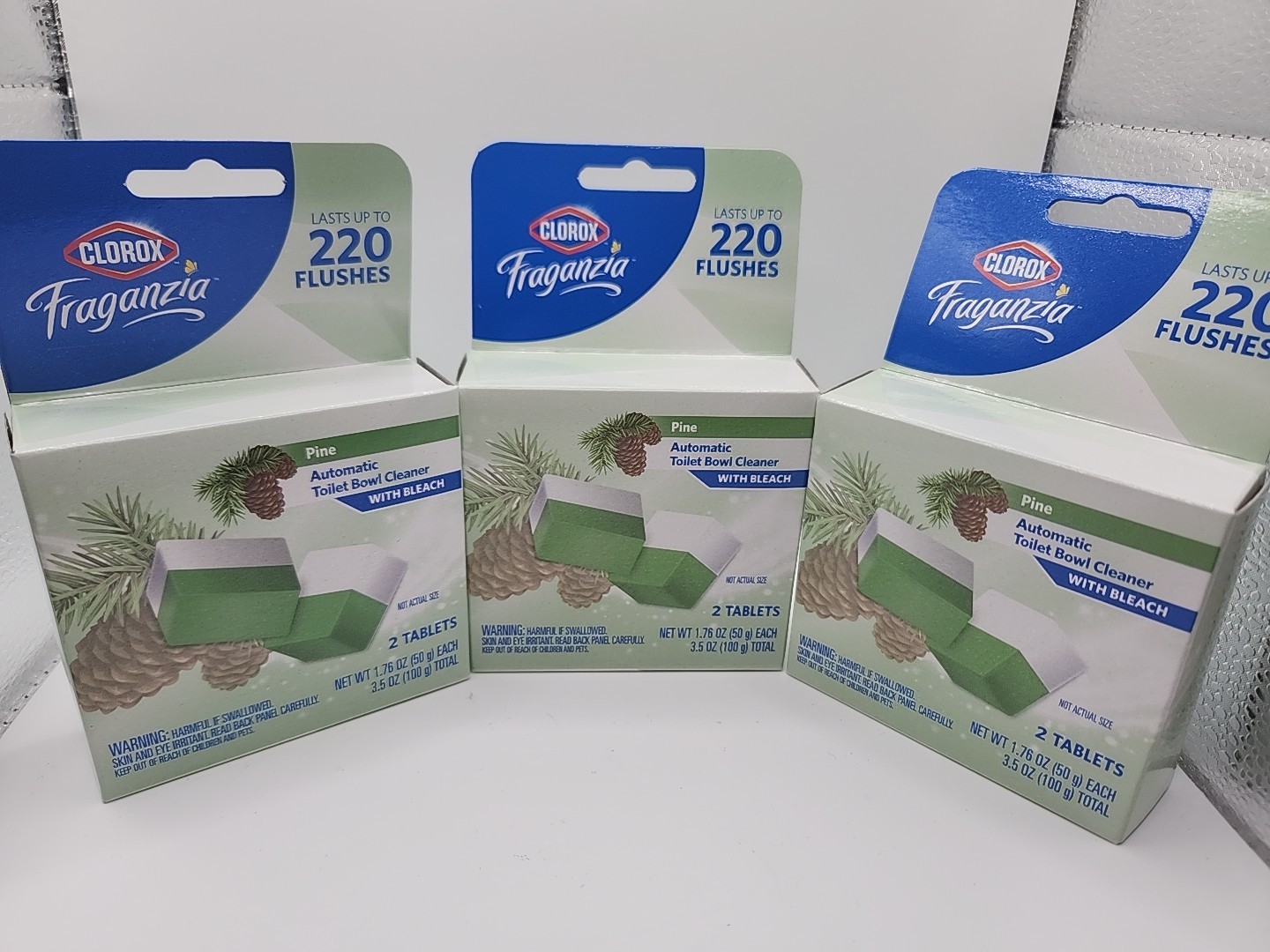 3x Lot Boxes Clorox Automatic Toilet Bowl Cleaner Pine Bleach Free