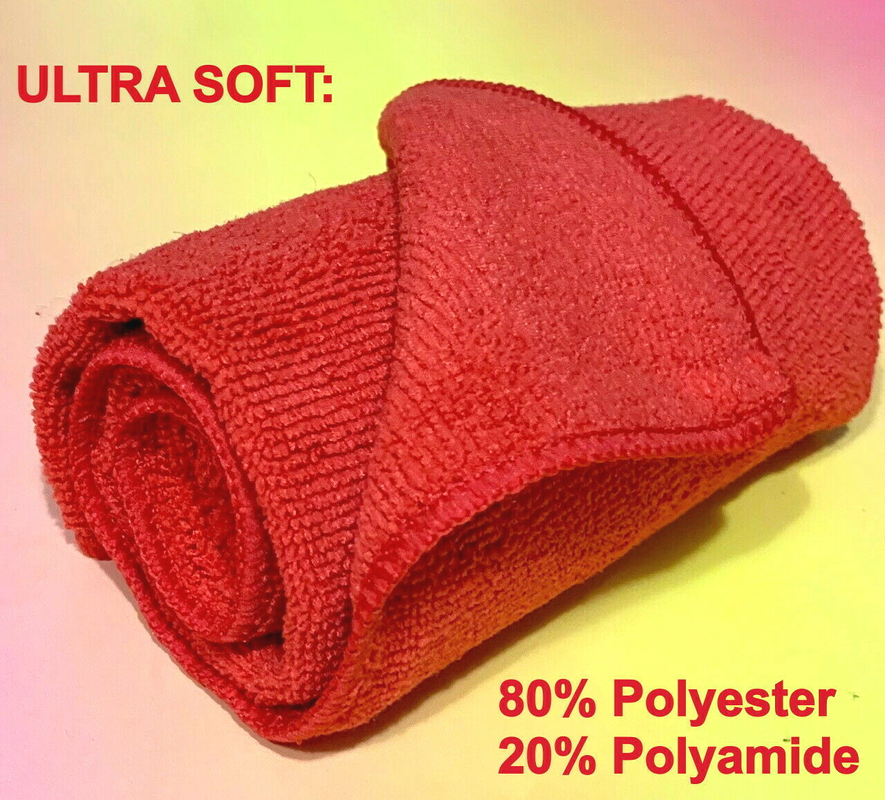 5 RED MICROFIBER CLEANING WASH CLOTH TOWEL RAG 16″x16″ : KITCHEN BATH BAR CAR