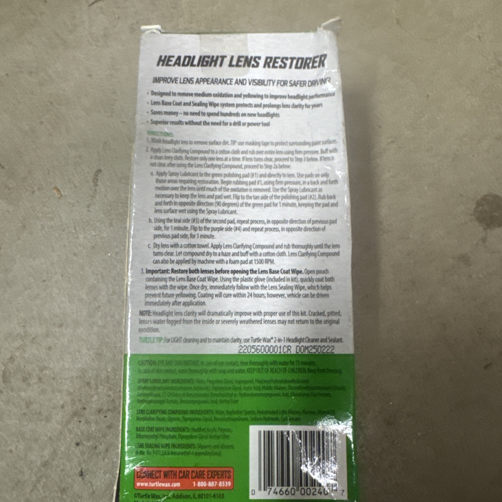 Turtle Wax T240kt Headlight Lens Restoration Kit