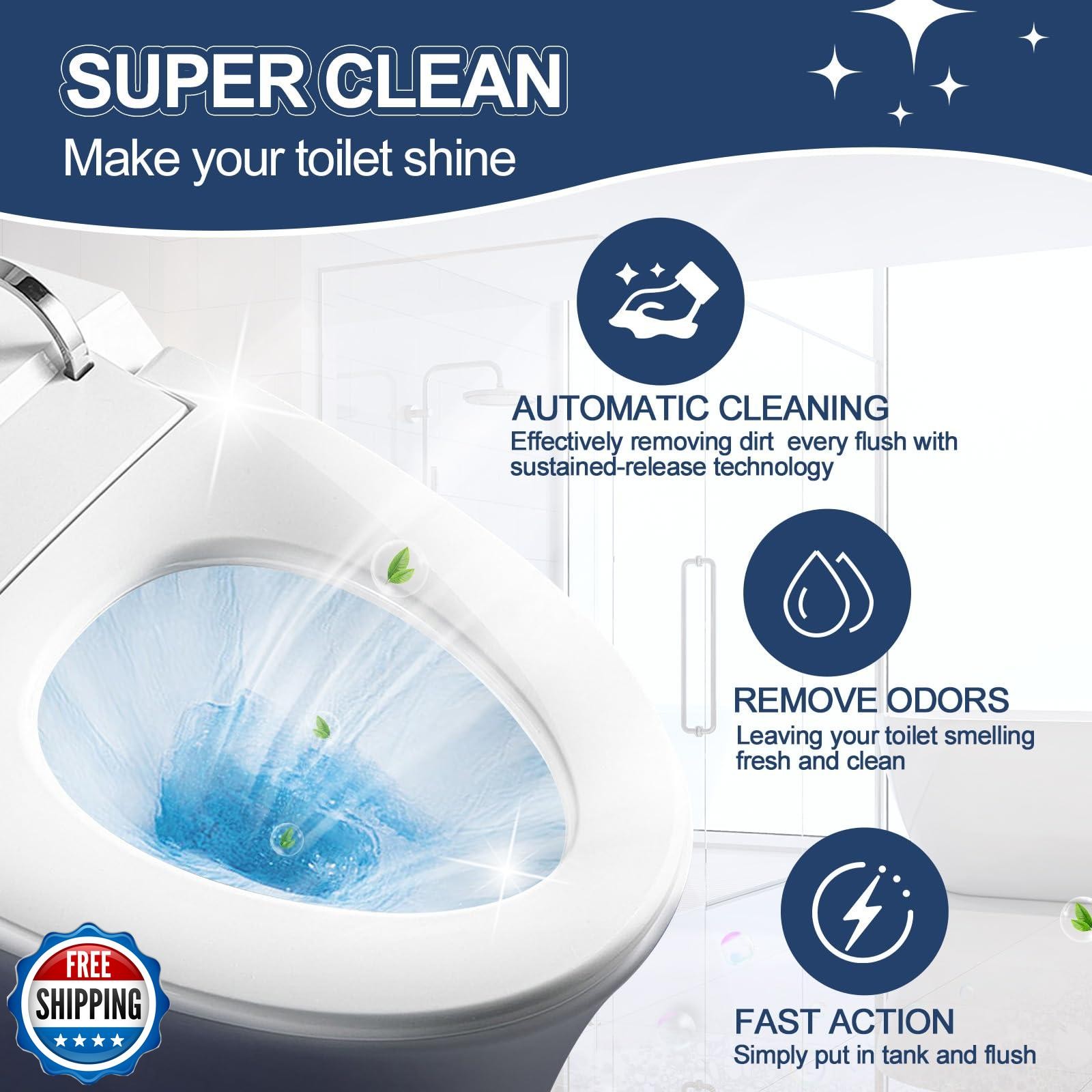 Msvvko Toilet Bowl Cleaners, Automatic Long-Lasting Blue Toilet Cleaner Bottl