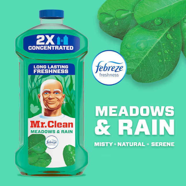 3 Pack Mr Clean Multi Surface Liquid Cleaner Meadows and Rain 64 oz 192 Total