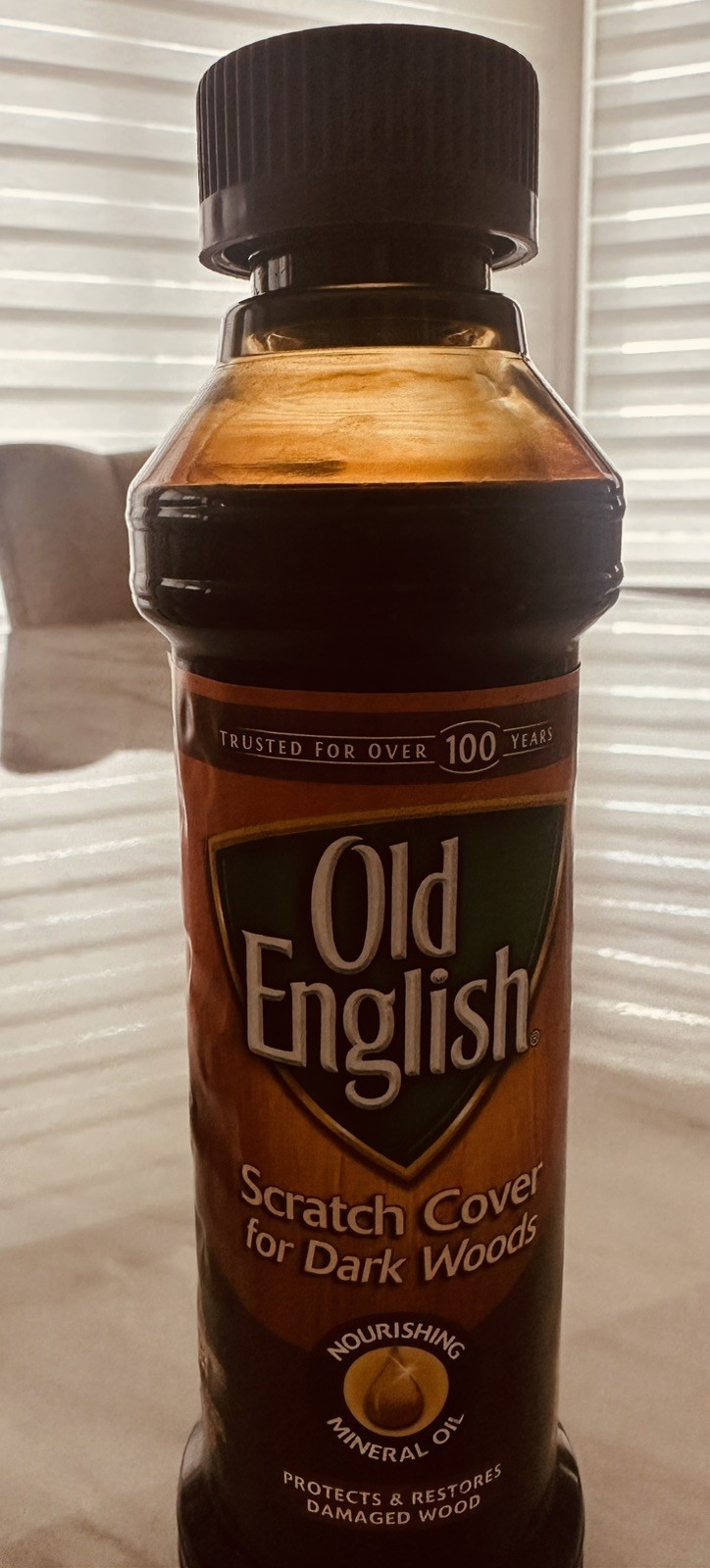 Old English Furniture Scratch Cover for Dark Woods 8oz Bottle, 80% Full