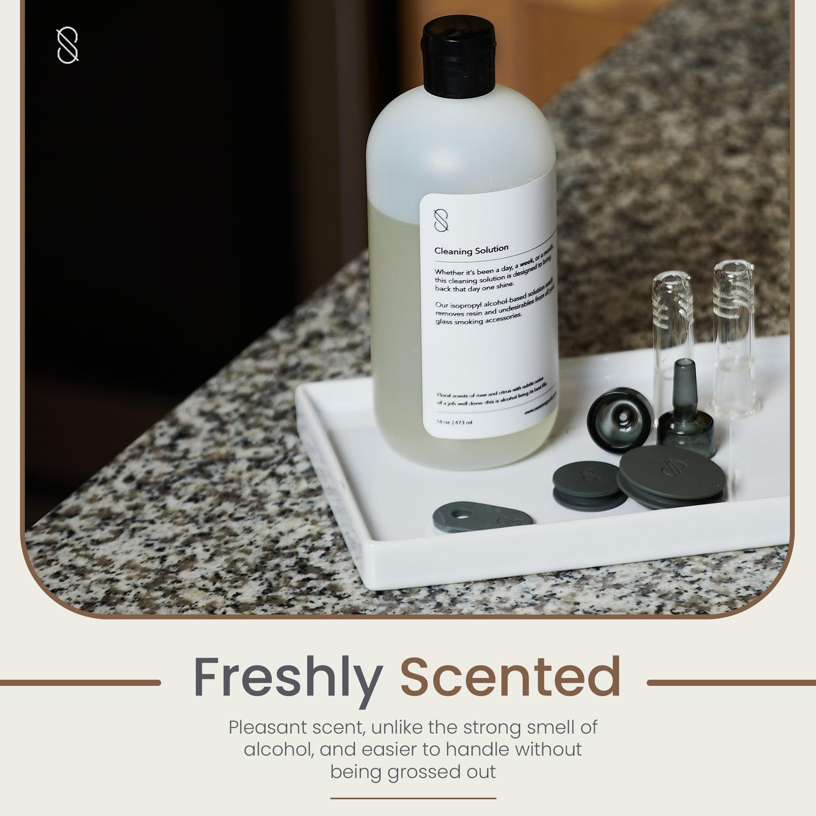 Goods Glass Cleaning Solution 16Oz (Scented) – Glass Pipe Cleaner with Cotton…