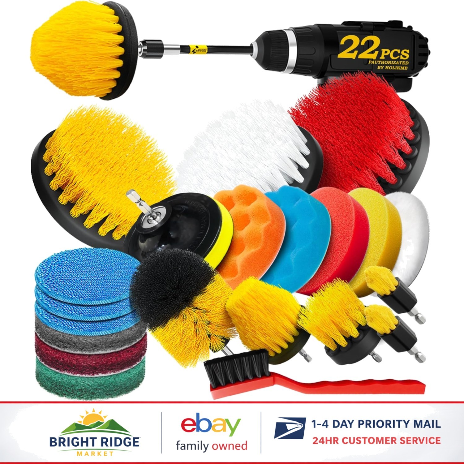 Efficient Cleaning Brush Set for Drill with Scouring and Polishing Accessories