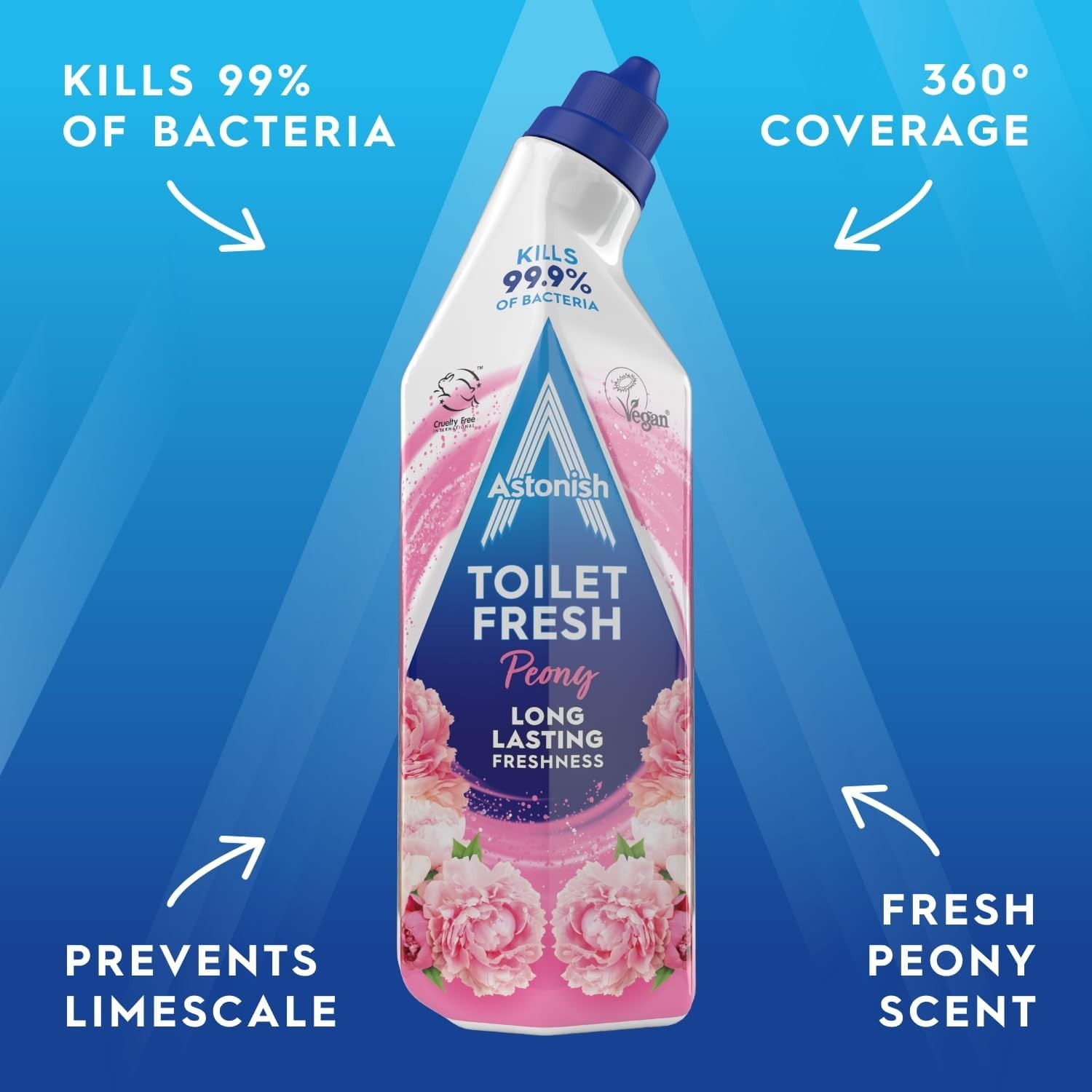 Astonish 2pc Toilet Gel Gift Set Bundle 750ml Ocean Fresh & Pink Peony Duo