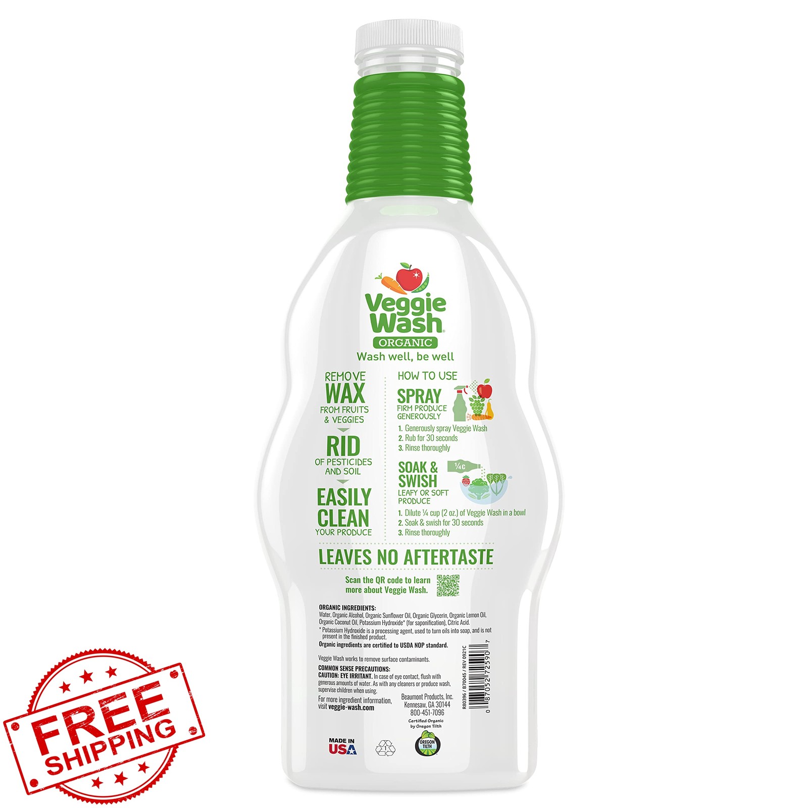 Veggie Wash Fruit Vegetable Soaker 32oz