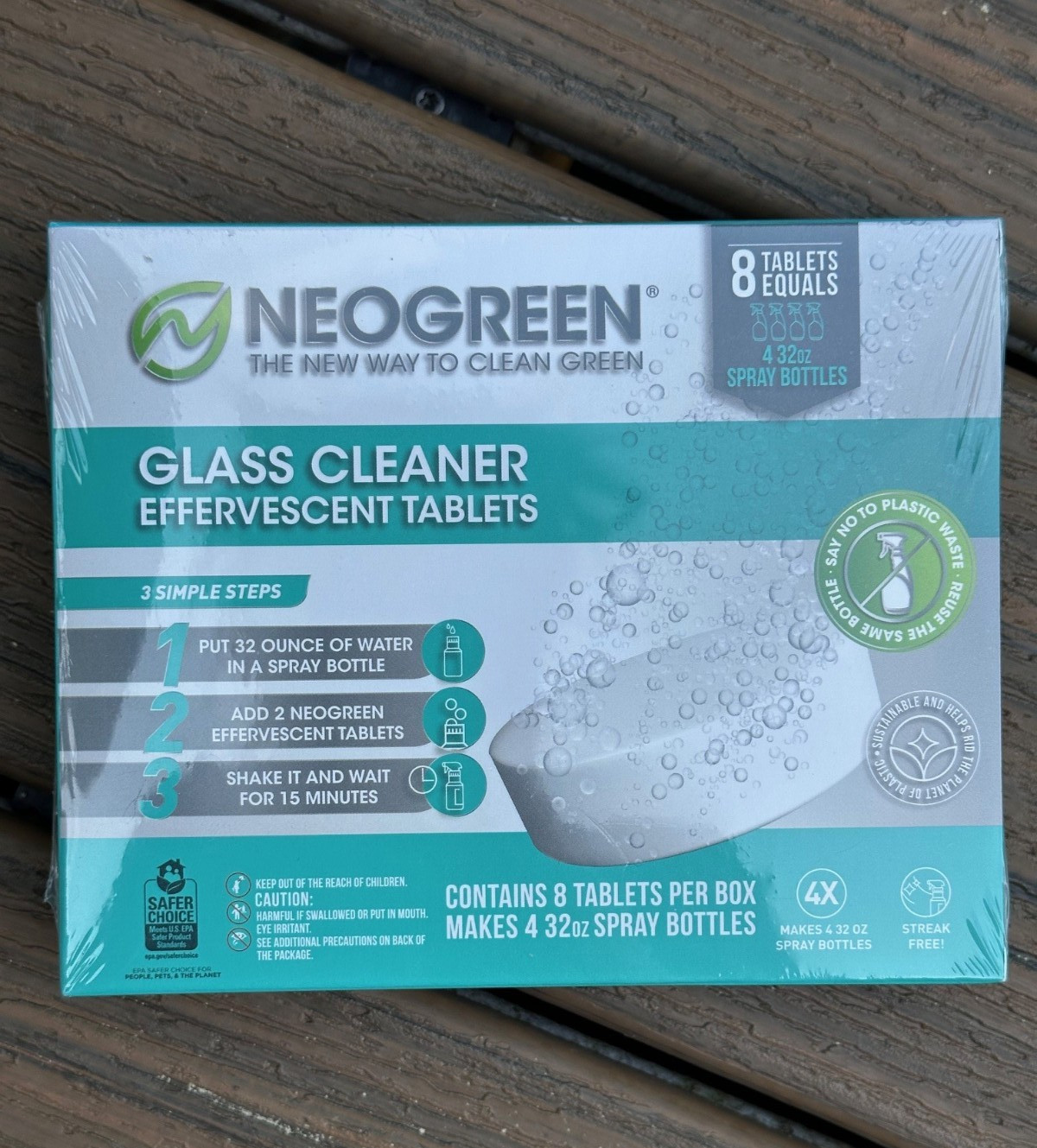 2-Pack NeoGreen Glass Cleaner Tablets (16 Total) Makes 8 Spray Bottles