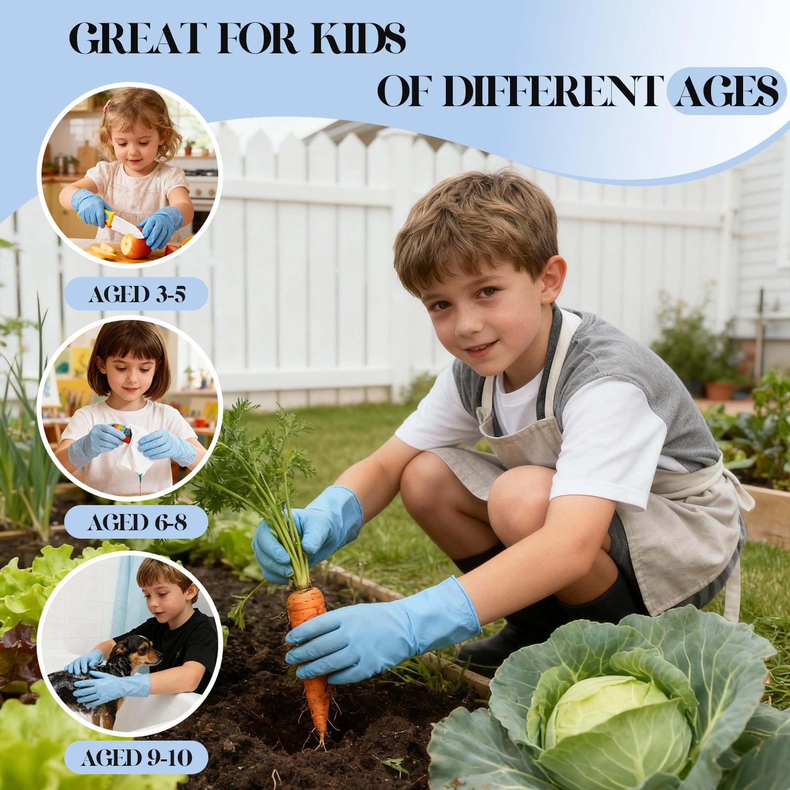Xandoval Kids Nitrile Gloves for 6-10 Years, 5Mil Blue Small, of 100pcs
