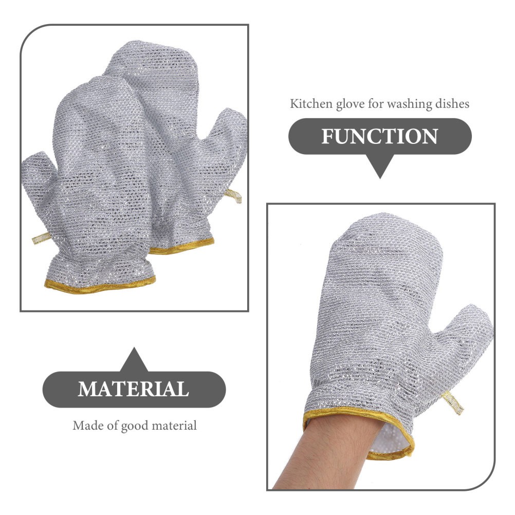 Bamboo Fiber Dishwashing Gloves Heat Resistant Kitchen Household Cleaning Gloves