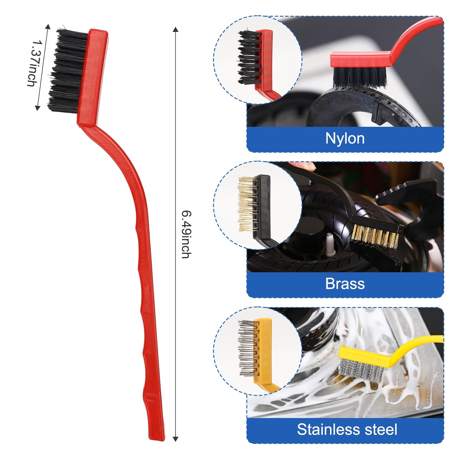 Auto Car Detailing Brush Set Car Interior Cleaning Kit Includes 3 Boar Hair D…