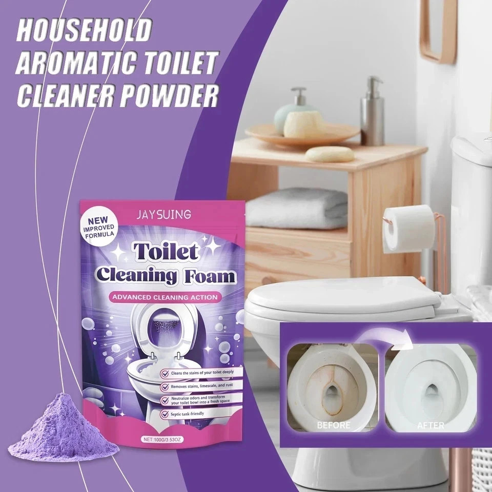 1~5 Bags Fizzclean Toilet Foam Cleaner, Toilet Cleaning Foam Insta-Action 100g