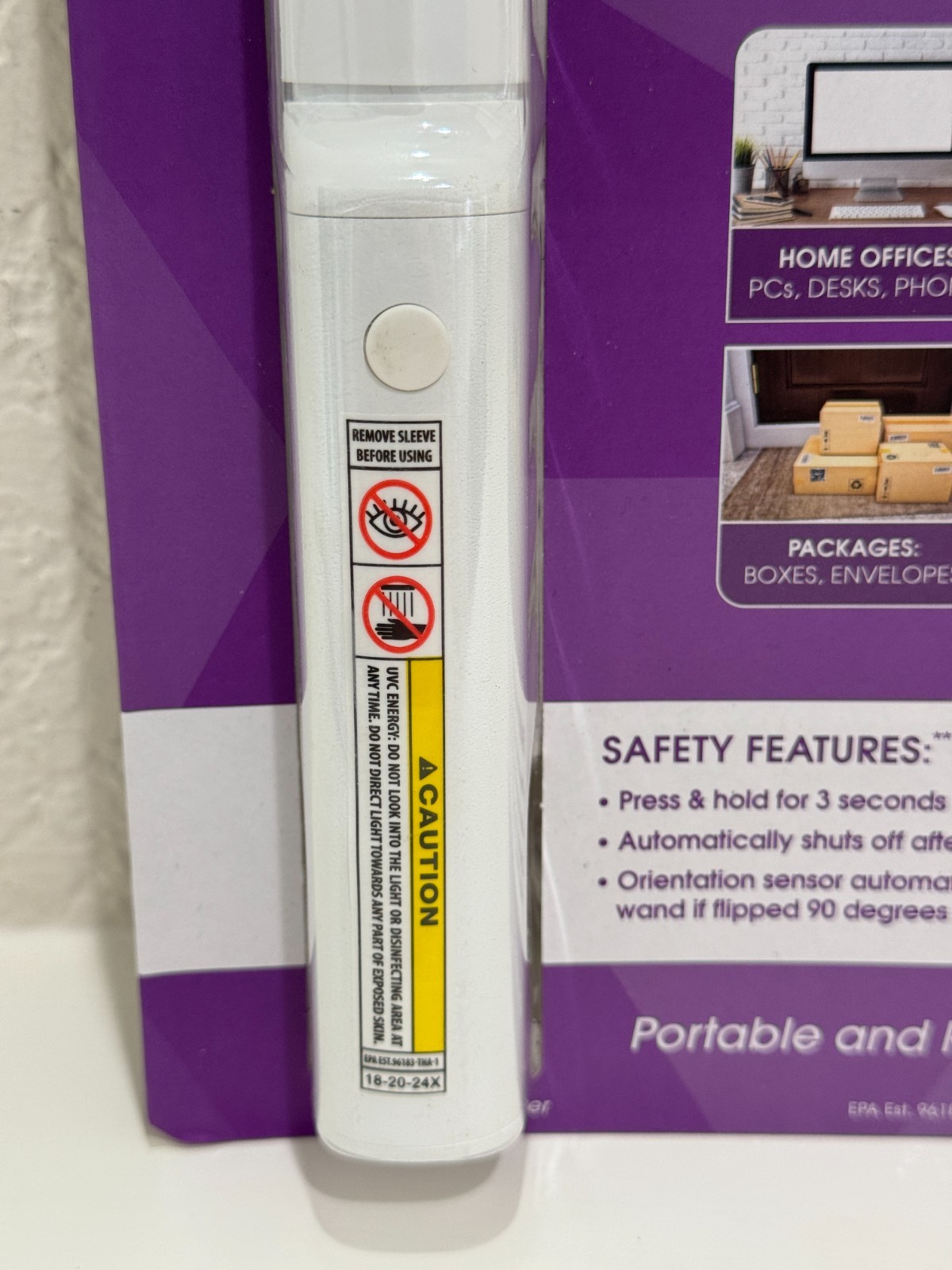 New Feit Electric 6-Watt Portable Disinfecting Sanitizing Wand 6 WATTS USB