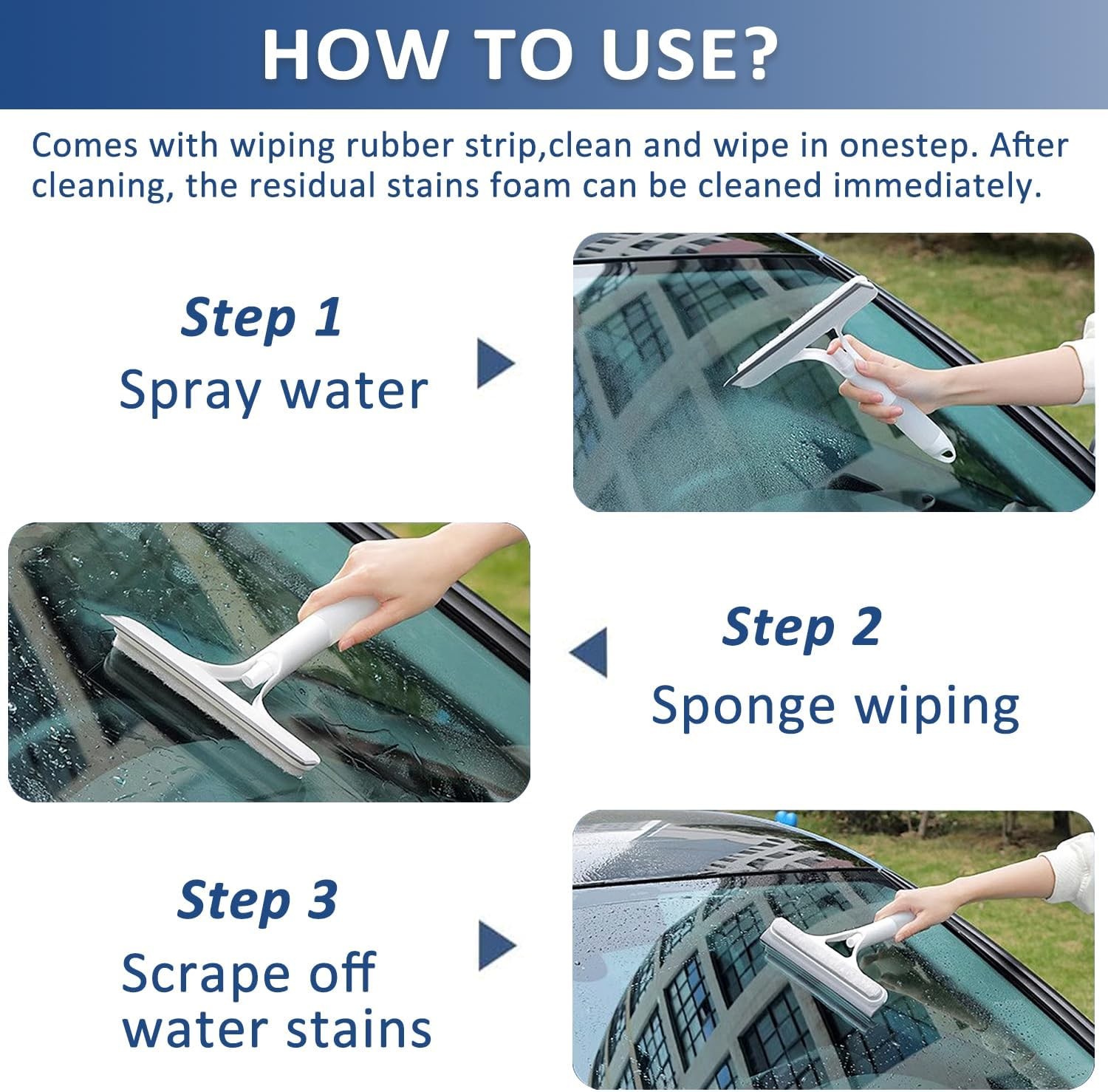 2 Pack All-Purpose Shower Squeegee for Shower Glass Door, Shower Glass Cleaner
