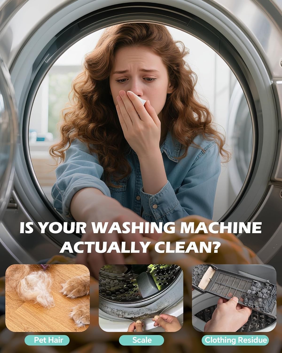 Uproot Clean Washing Machine Cleaner Tablets – 24 Pack for a 12 Supply. Fo