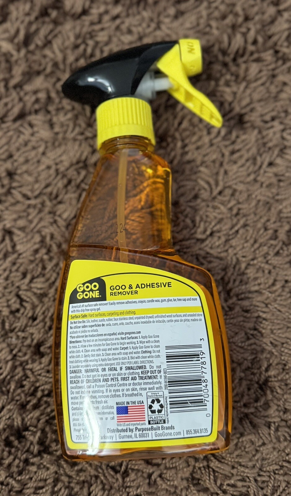GOO GONE Original ADHESIVE Glue Gum Remover – Fresh Citrus & Surface Safe 12Oz