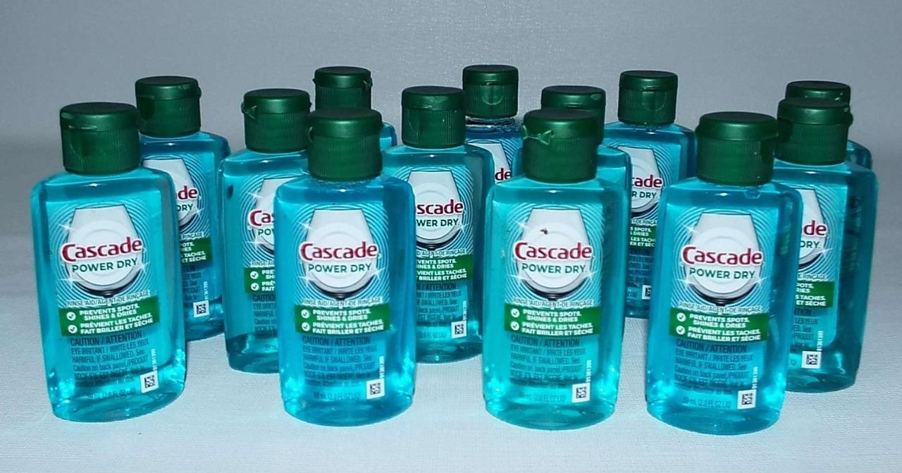 NEW 13 Cascade Power Dry Dishwasher Rinse Aid 2 fl oz Each Shines Dries Shields