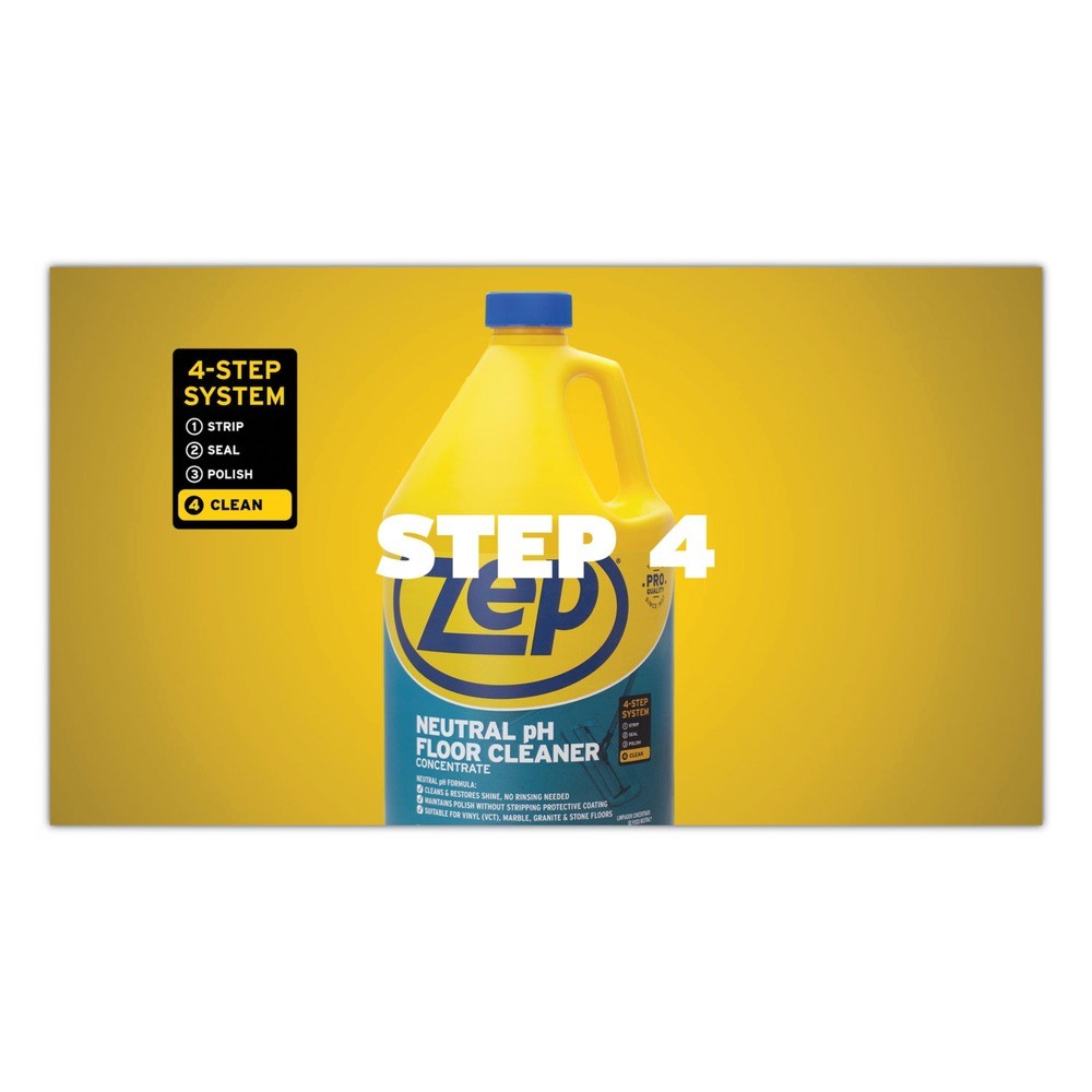 Zep Commercial ZUNEUT128EA 1 gal Bottle Neutral Floor Cleaner – Fresh Scent New