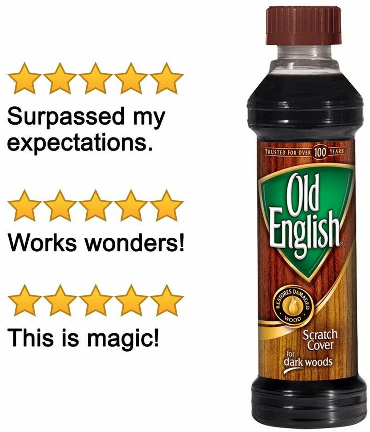 Scratch cover Liquid for dark woods Brown wood Furniture Polish 8 oz OLD ENGLISH