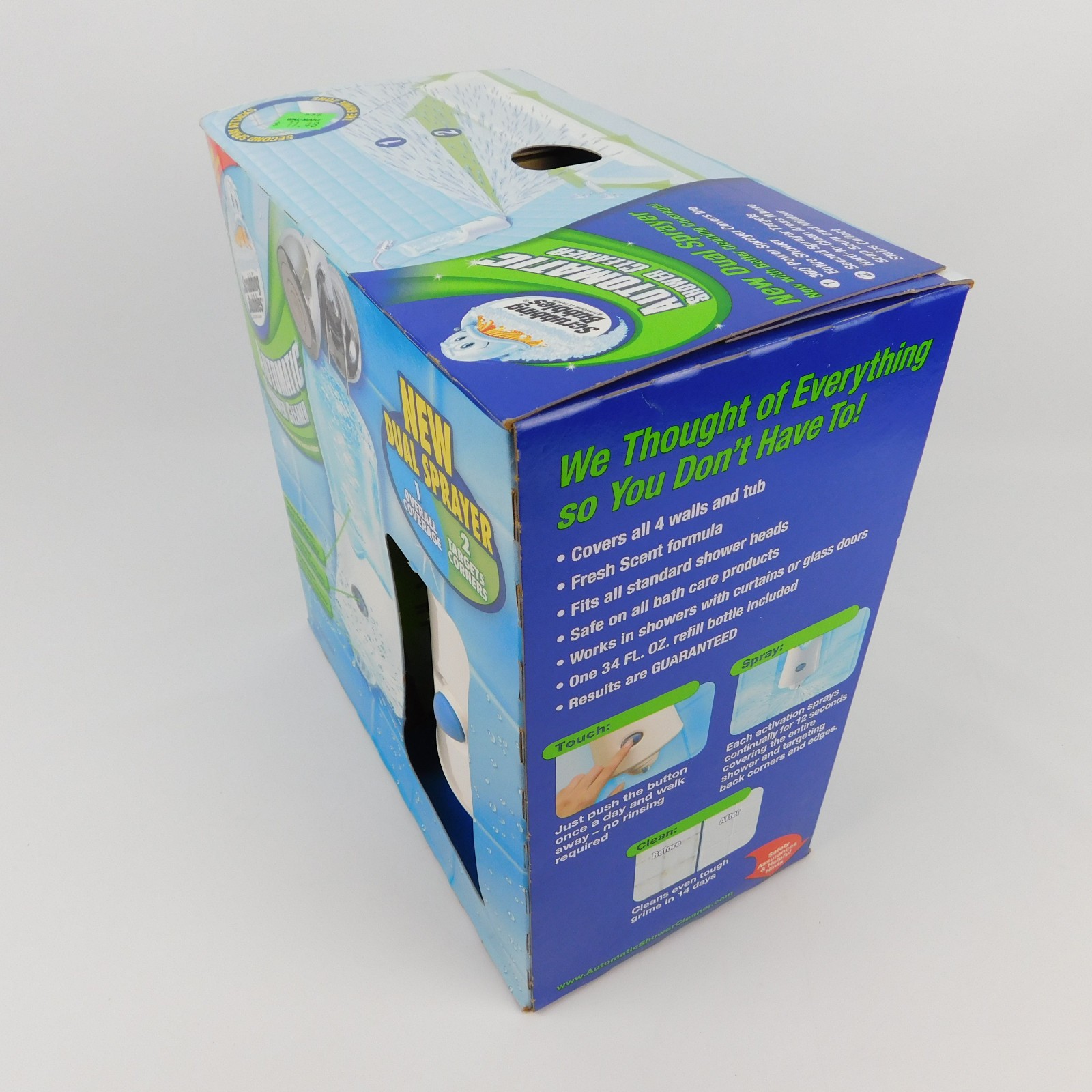 Scrubbing Bubbles Automatic Shower Cleaner Sealed One Button Dual Spray NEW