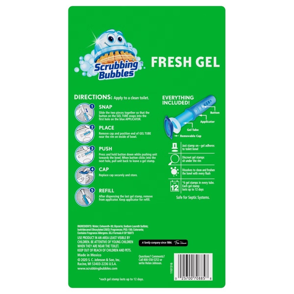Scrubbing Bubbles Toilet Bowl Cleaner Stamp Gel Tablets